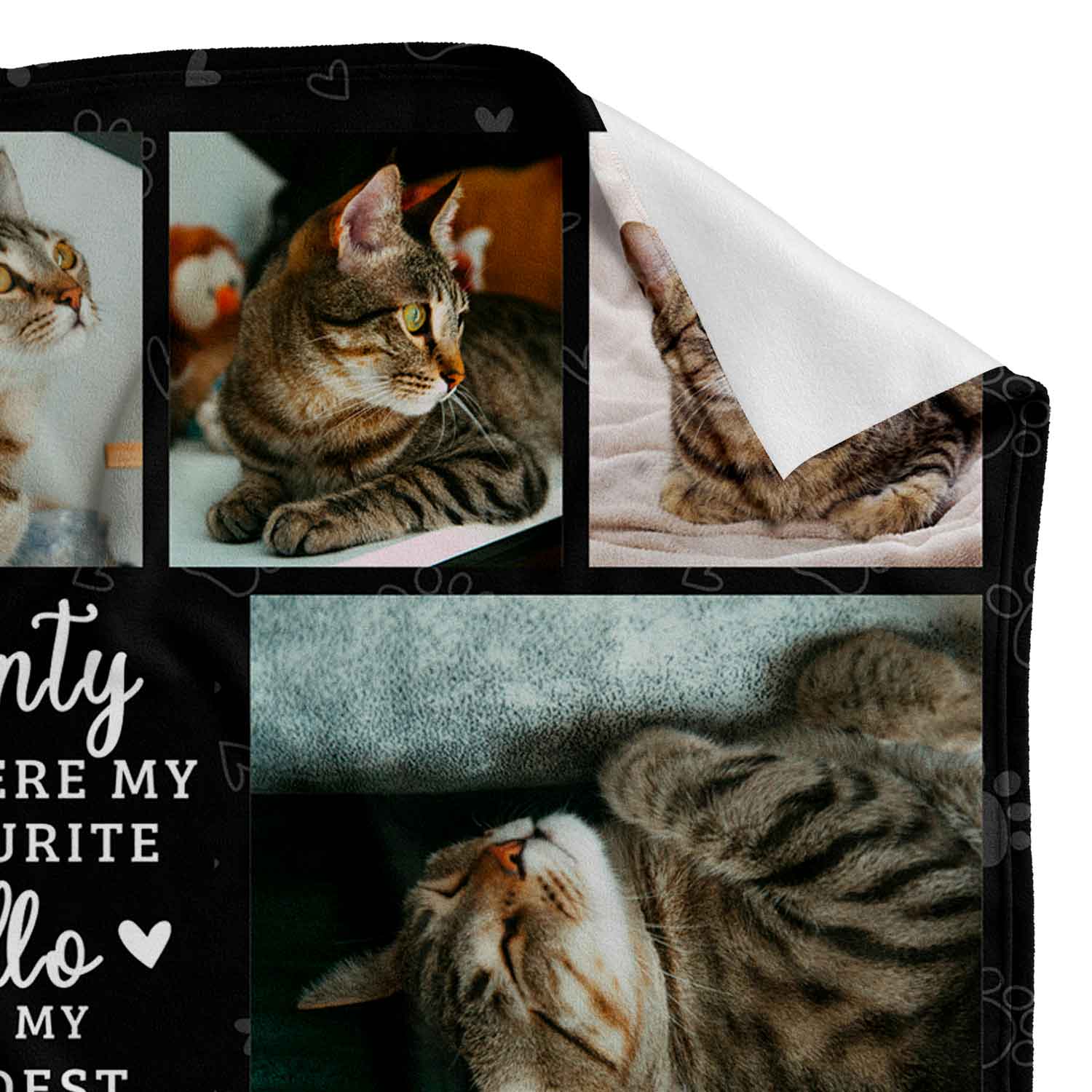 (Cat Name) Favourite Hello & Hardest Goodbye Photo Collage Memorial Blanket