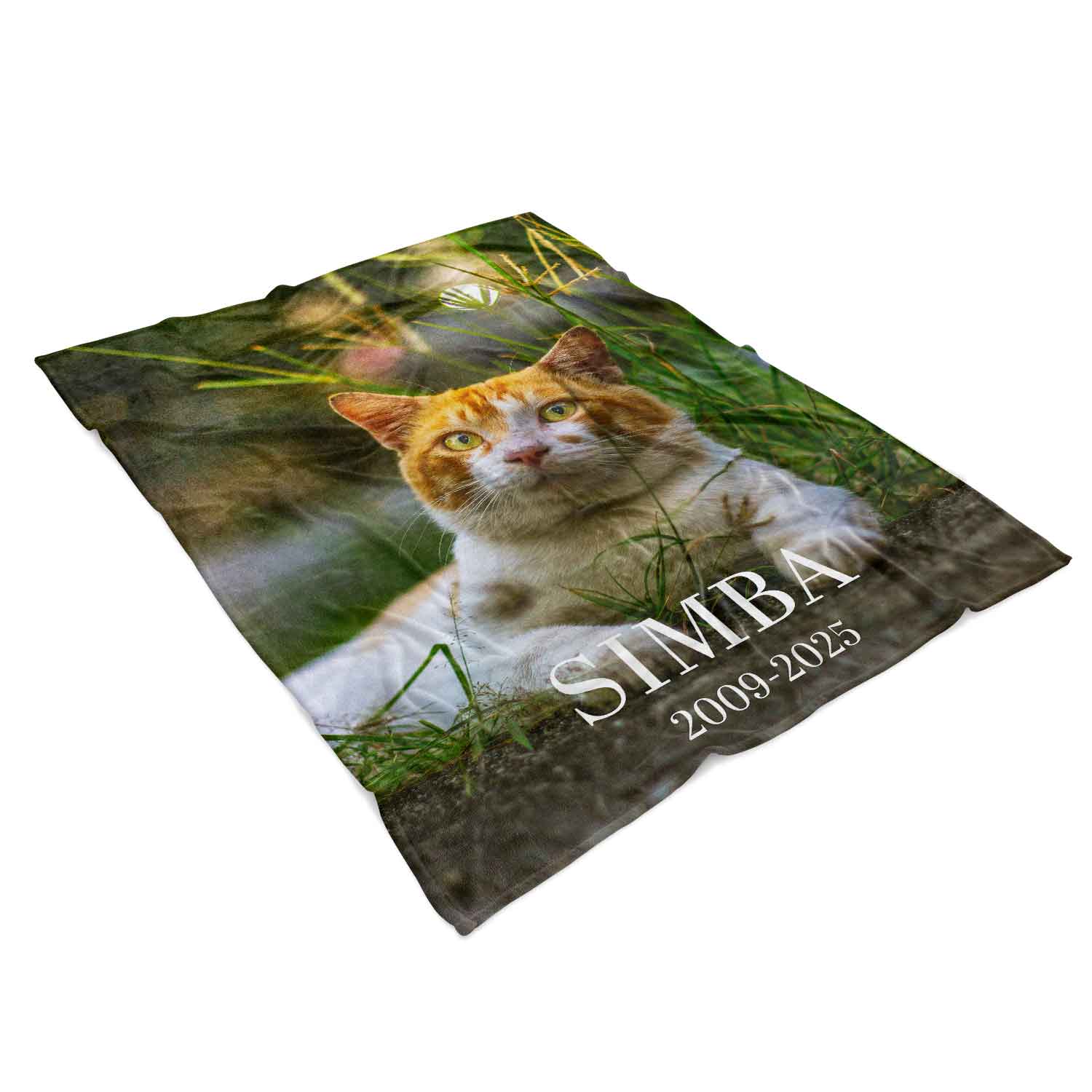 (Cat Name & Date) Full Photo Memorial Blanket