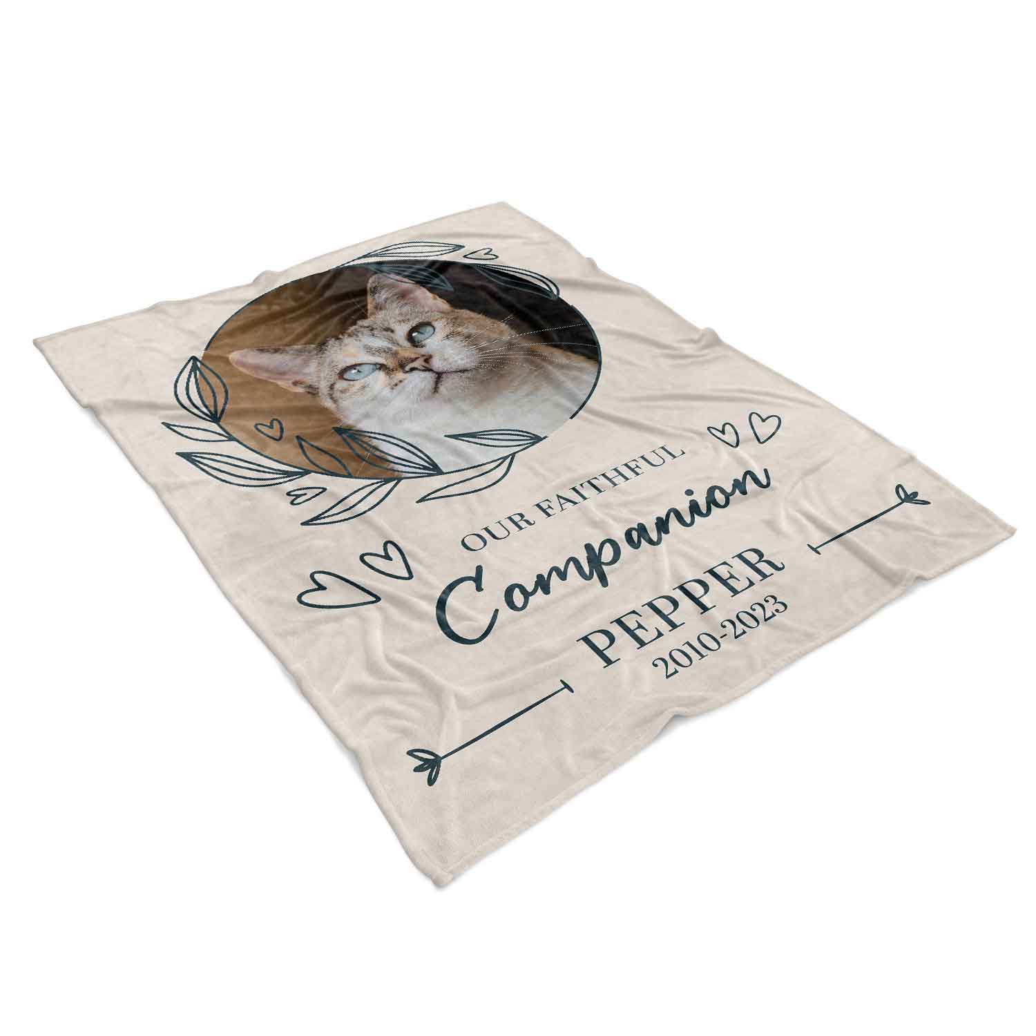 (Cat Name) Our Faithful Companion Personalised Memorial Blanket