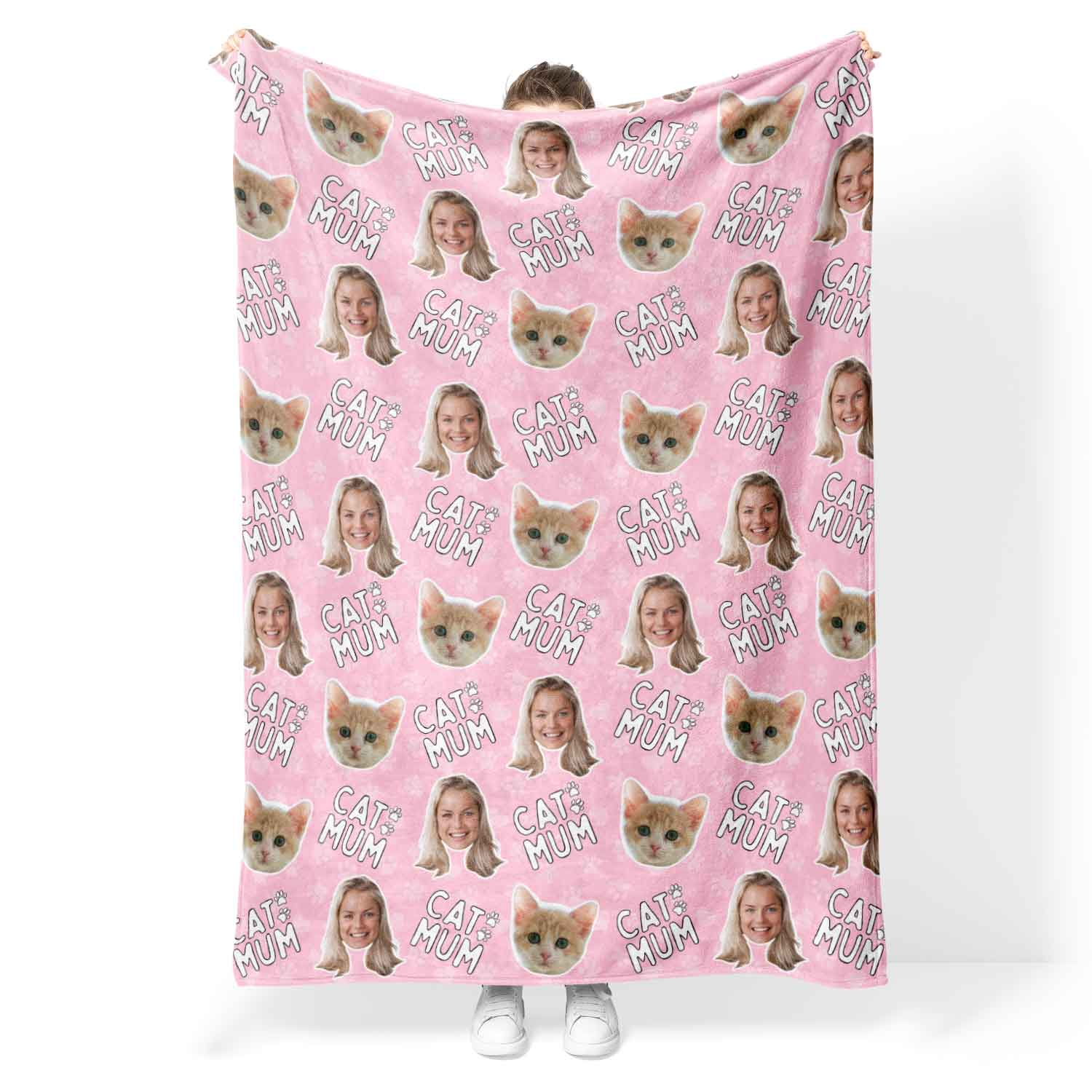 Cat Mum Personalised Blanket