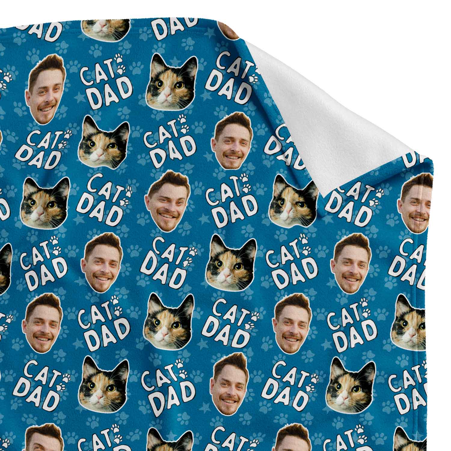Cat Dad Personalised Blanket
