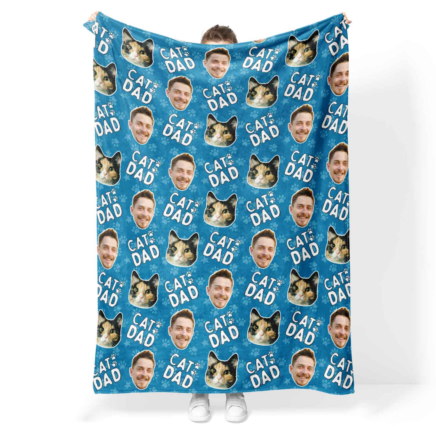 Cat Dad Personalised Blanket