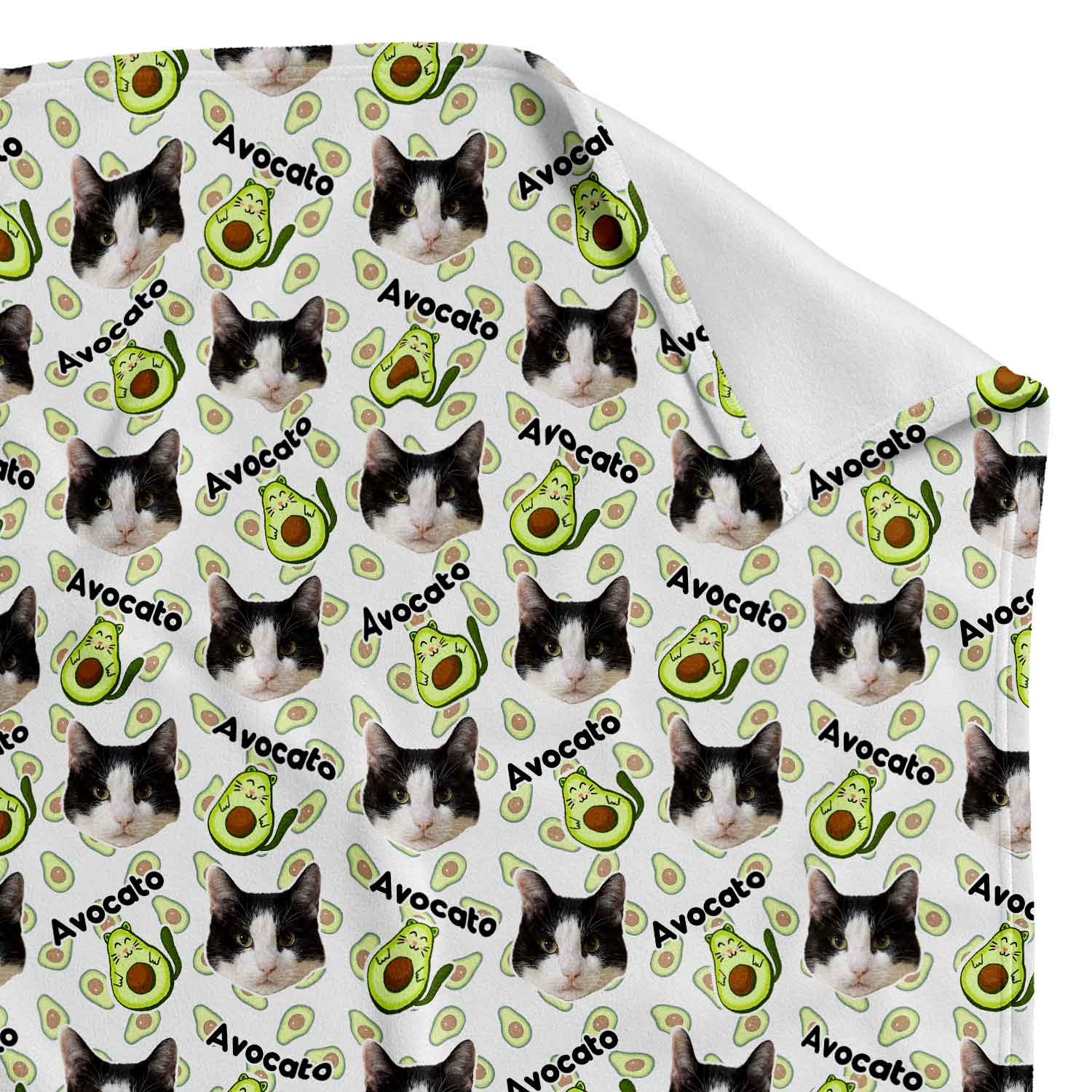 Avocato Cat Faces Personalised Blanket