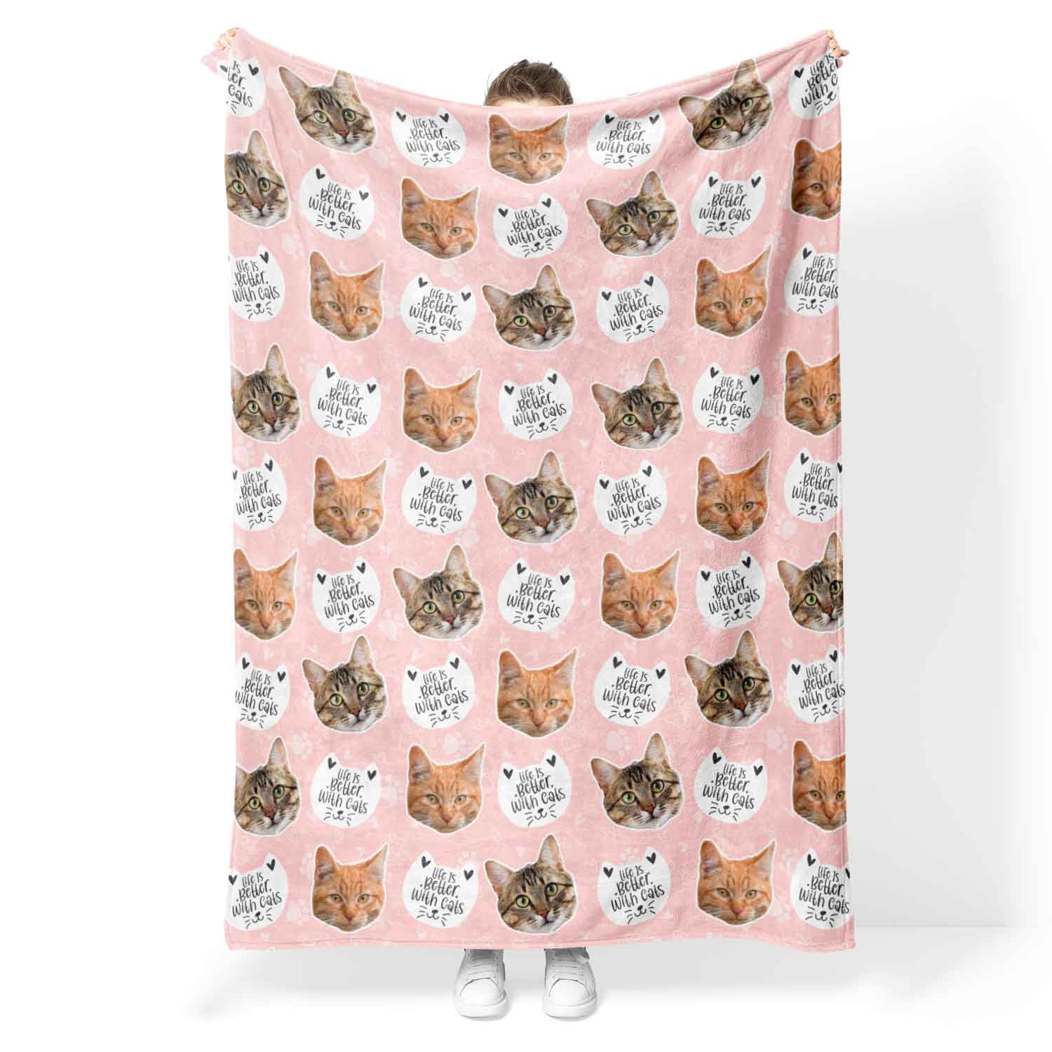 Life is Better With Cats Personalised Blanket