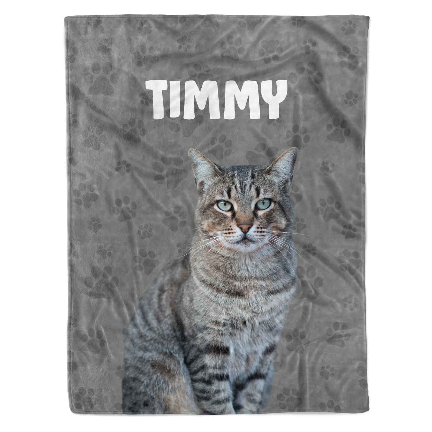 Cat Photo & Name Personalised Blanket