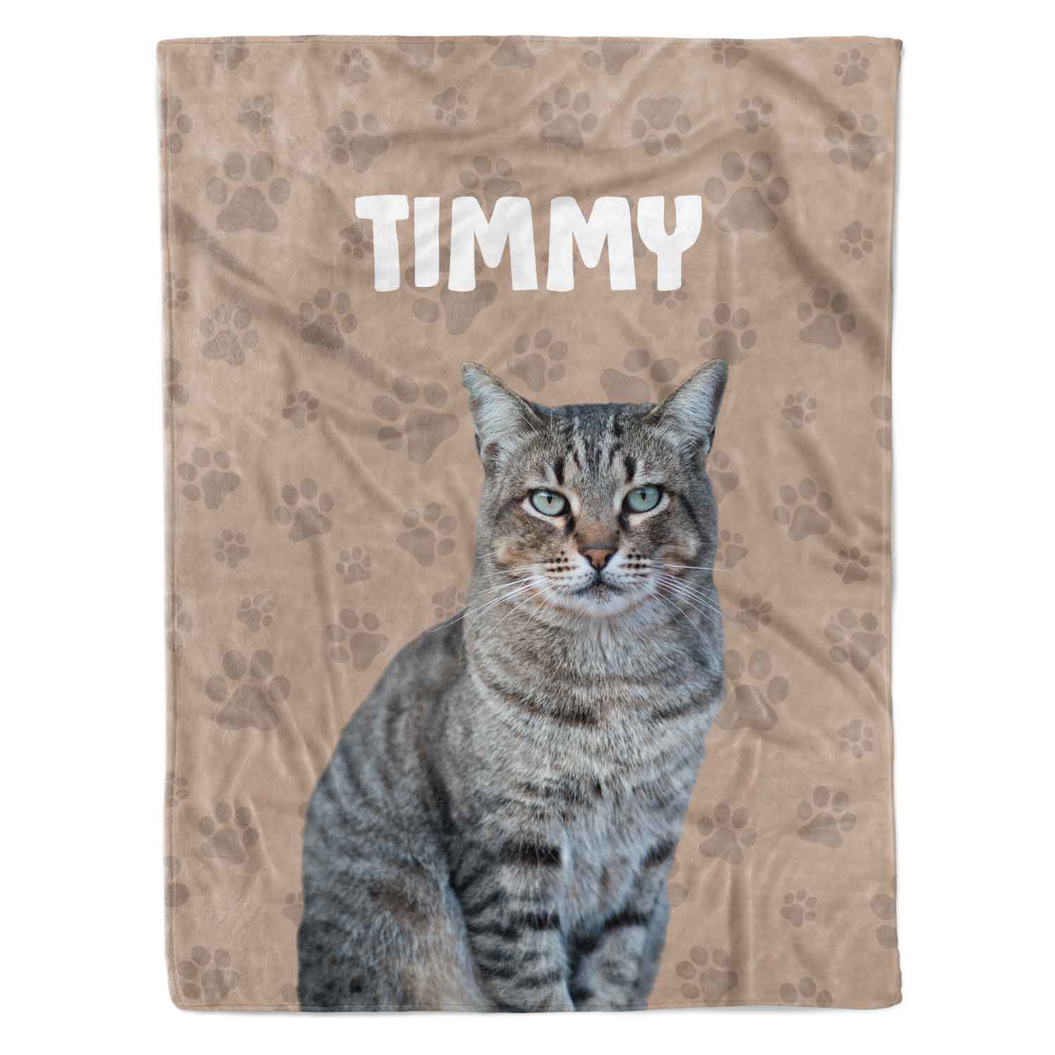 Cat Photo & Name Personalised Blanket