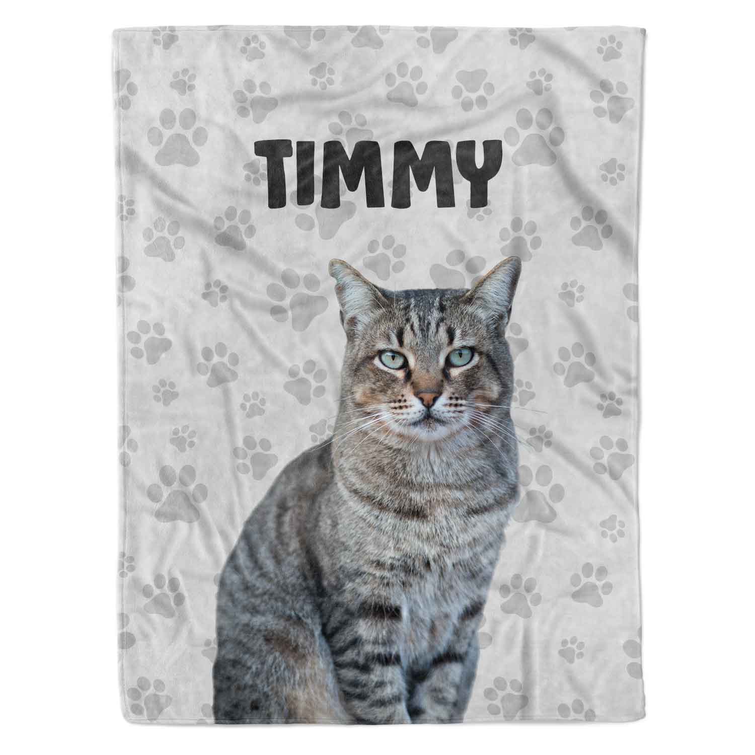 Cat Photo & Name Personalised Blanket
