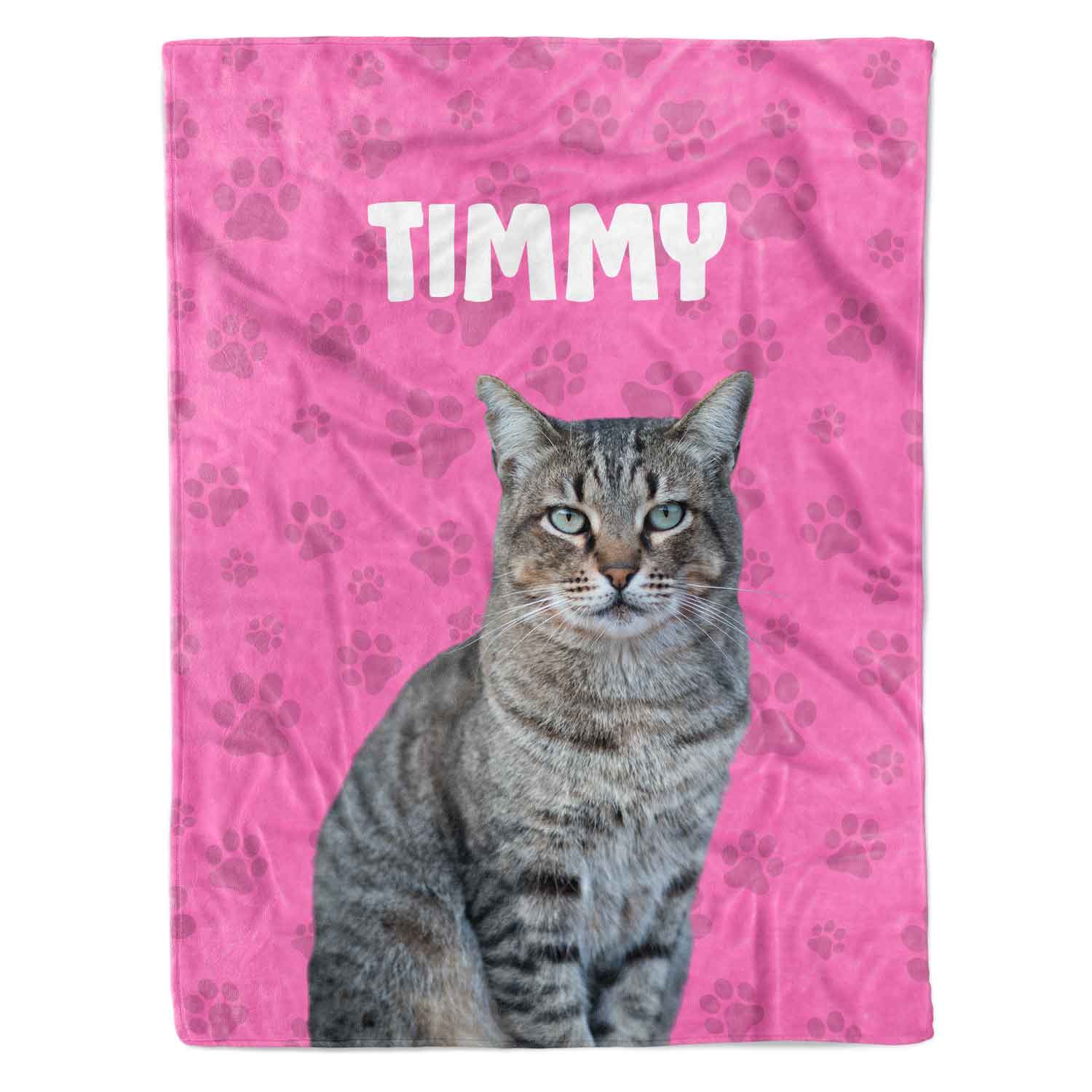 Cat Photo & Name Personalised Blanket