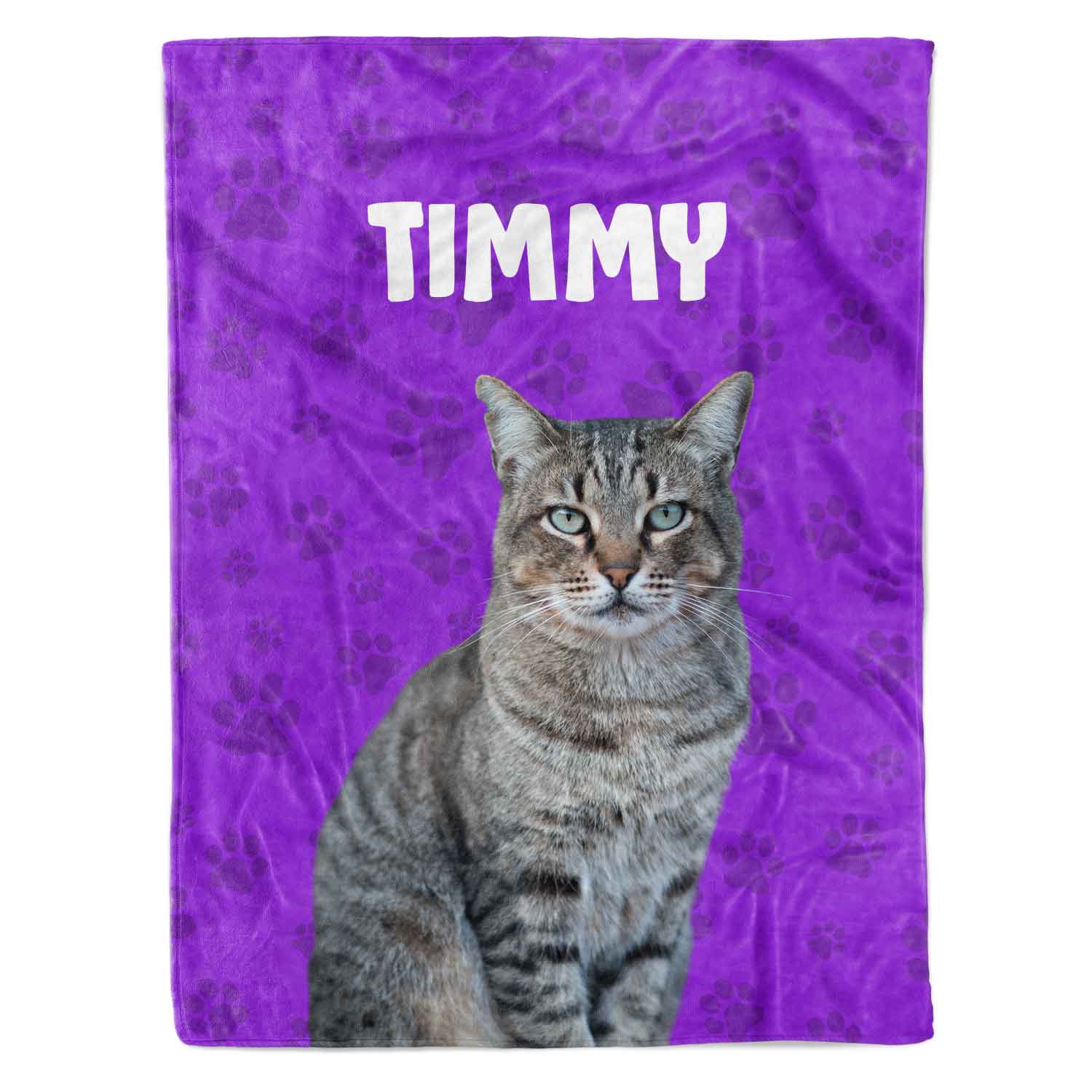 Cat Photo & Name Personalised Blanket