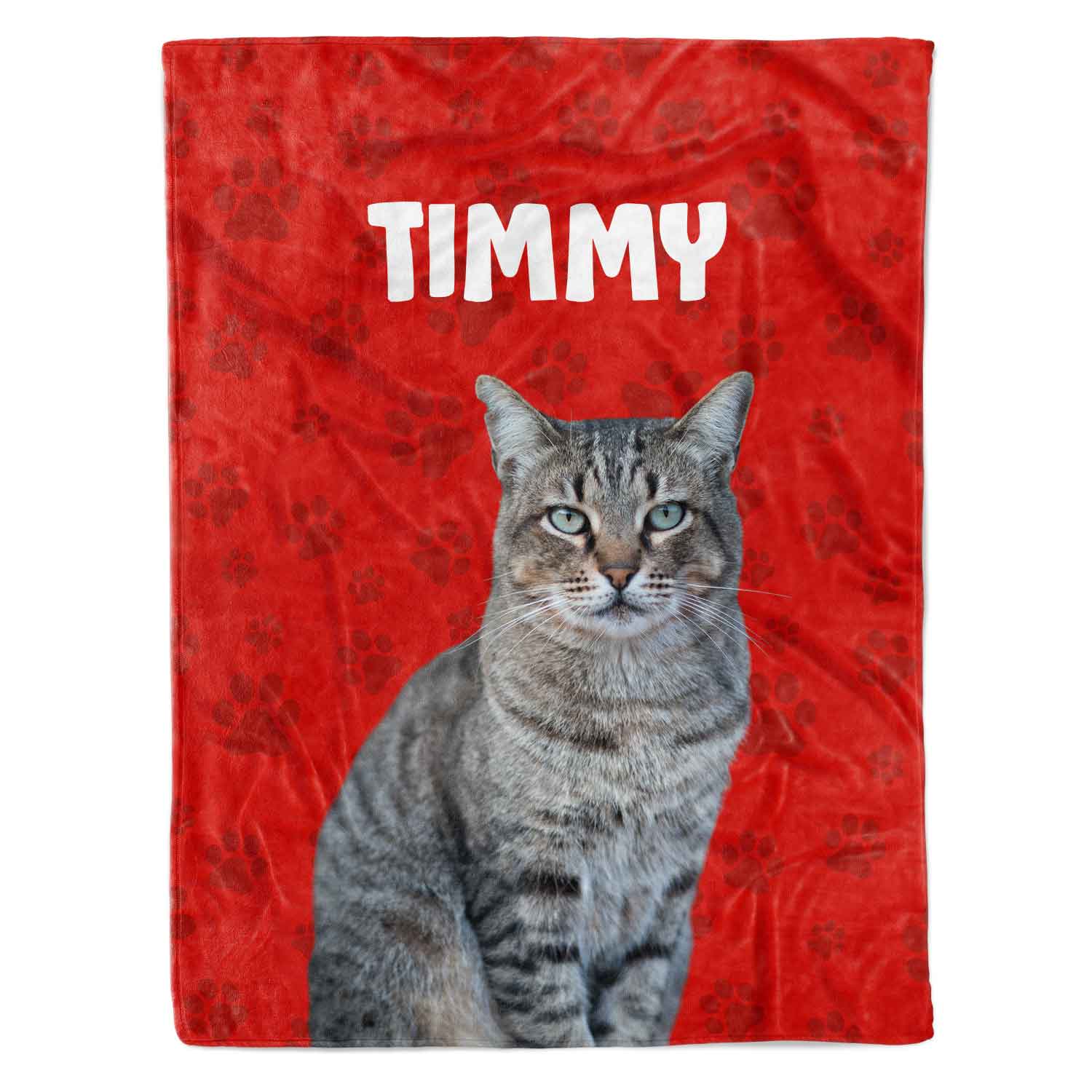 Cat Photo & Name Personalised Blanket