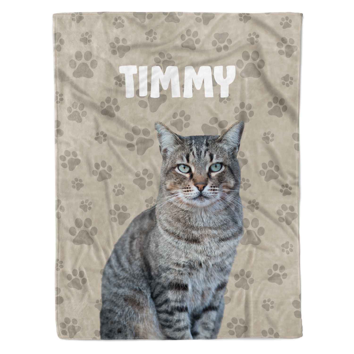 Cat Photo & Name Personalised Blanket