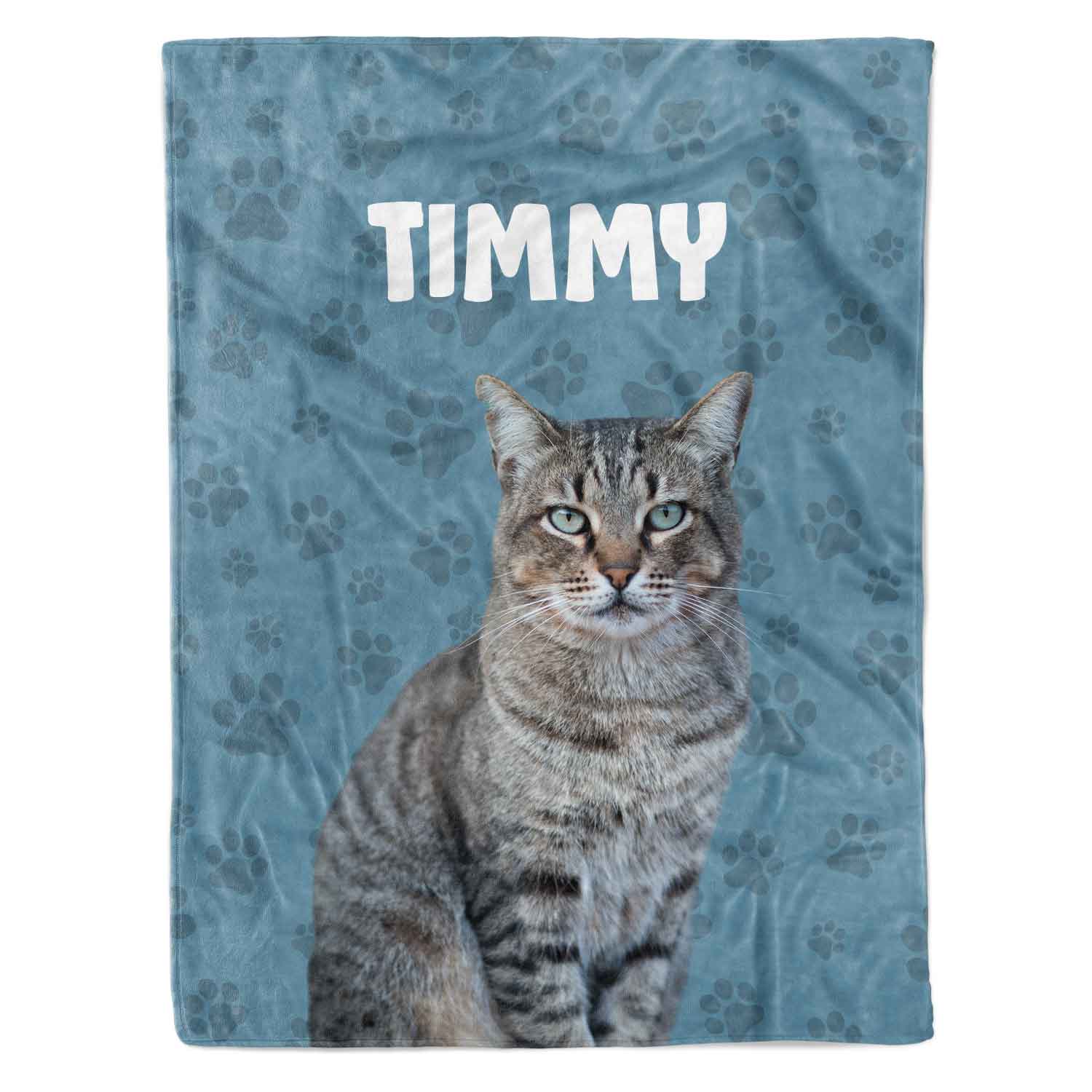 Cat Photo & Name Personalised Blanket