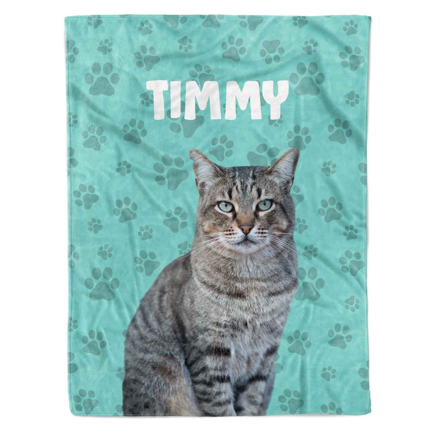 Cat Photo & Name Personalised Blanket