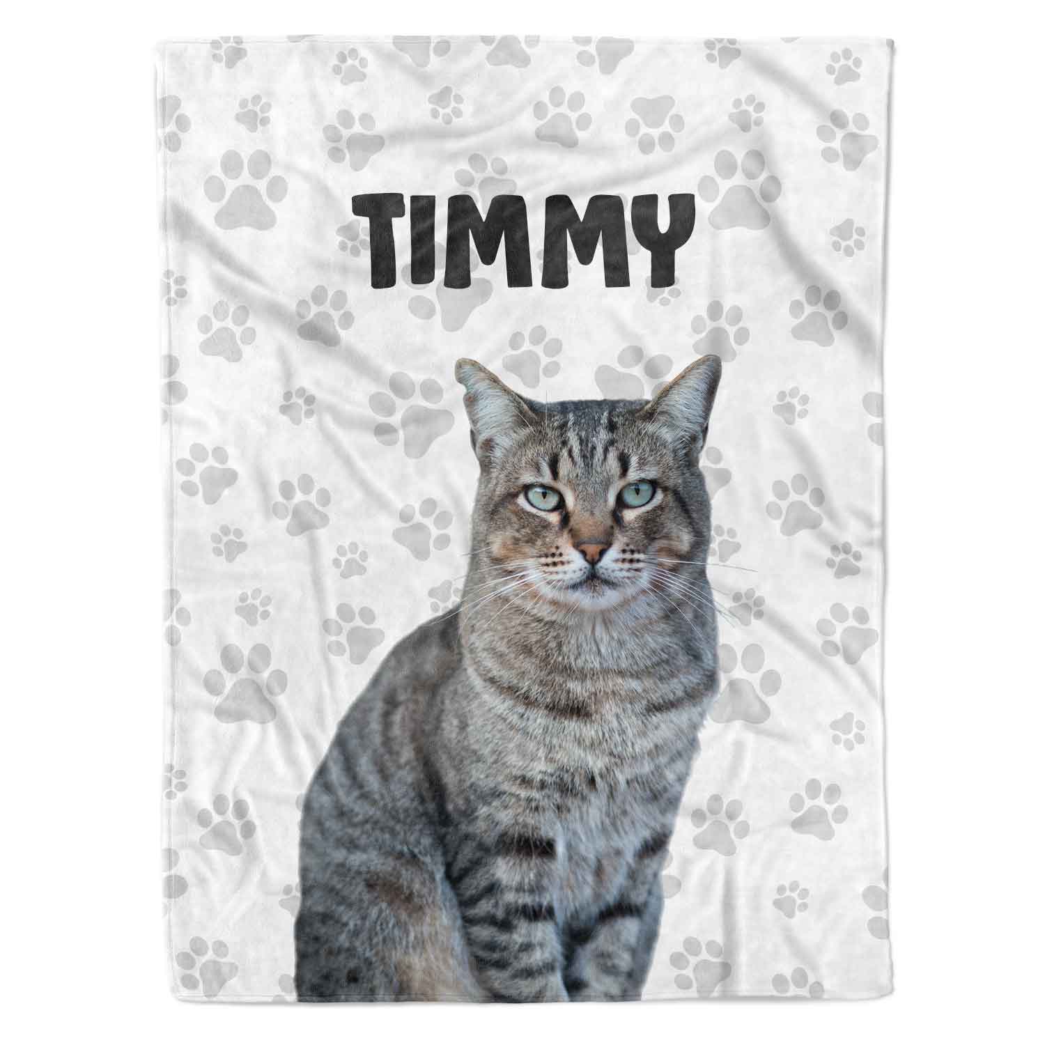 Cat Photo & Name Personalised Blanket