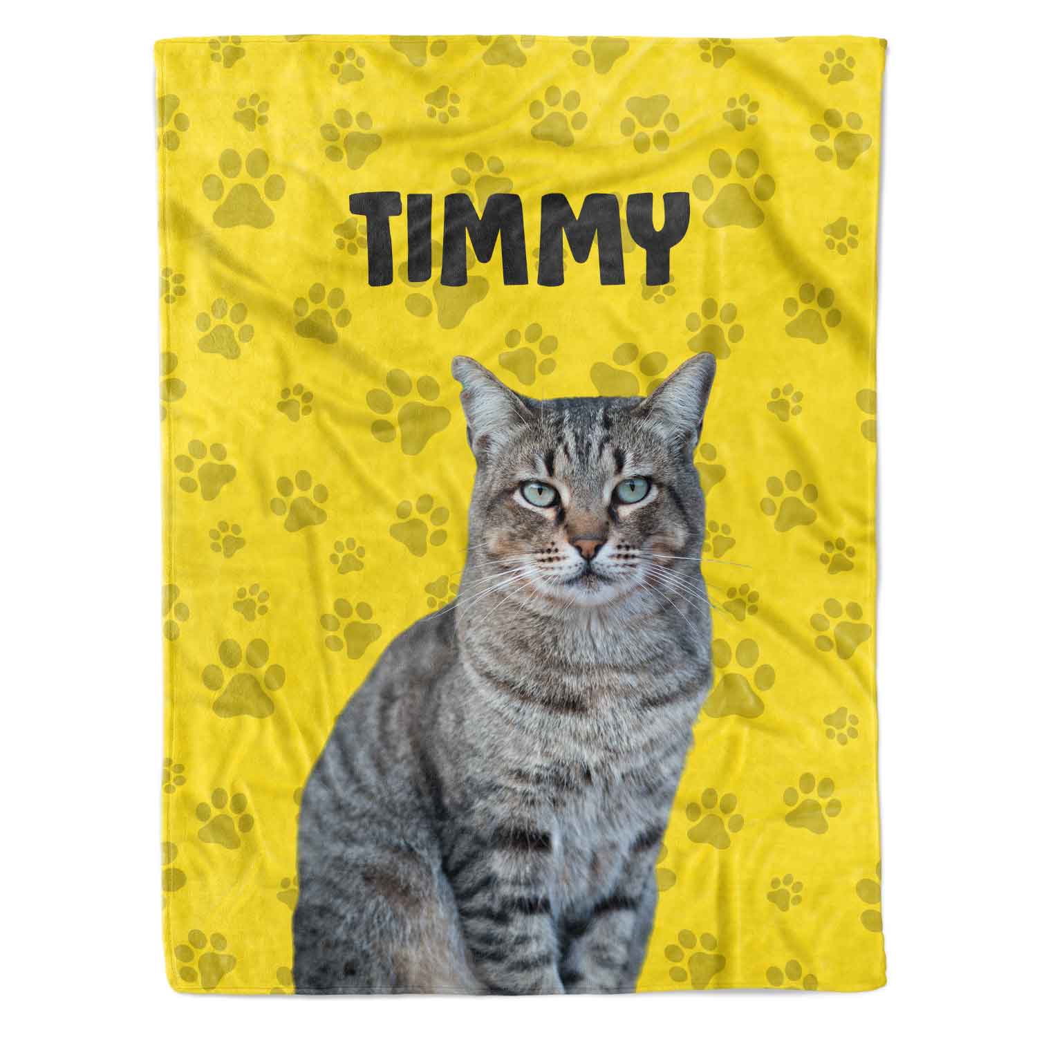Cat Photo & Name Personalised Blanket