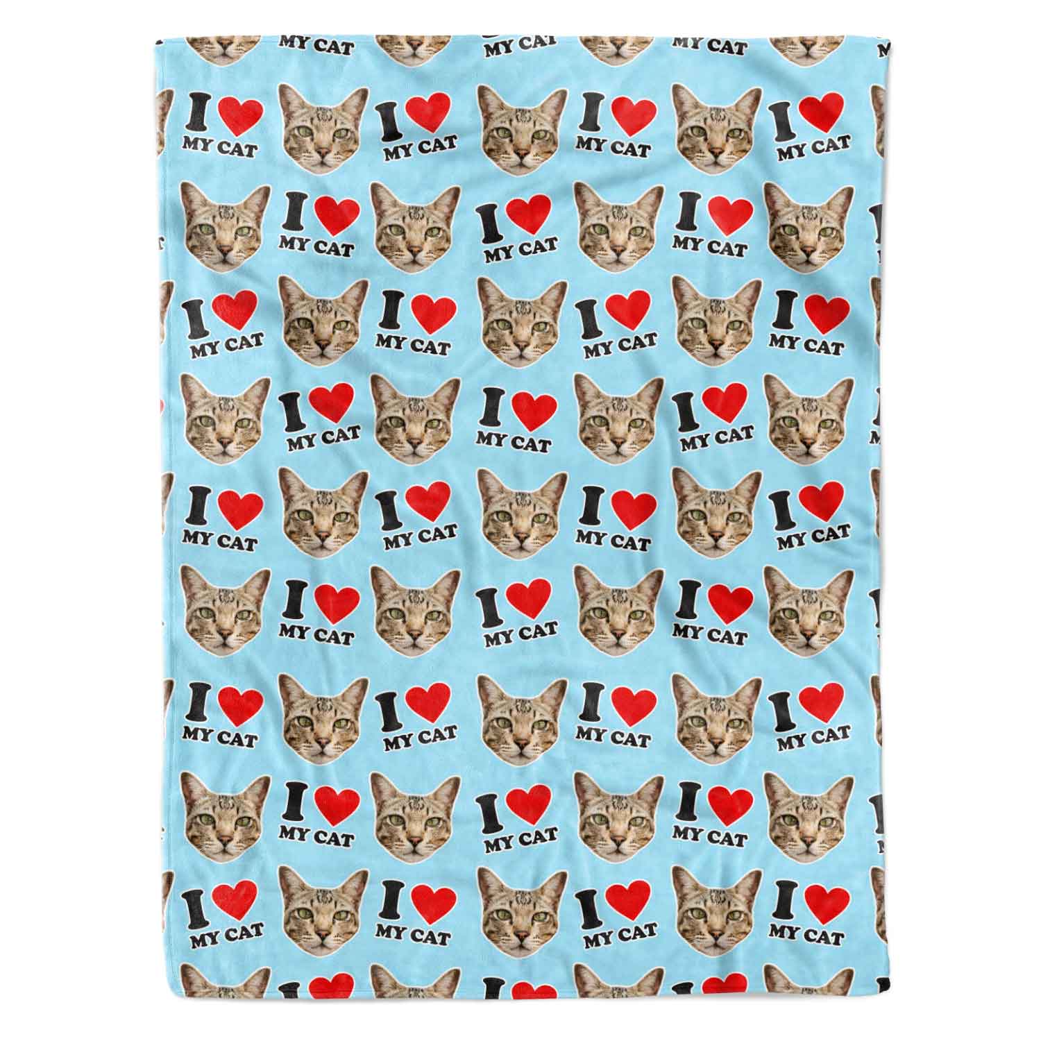 I Love My Cat Personalised Blanket