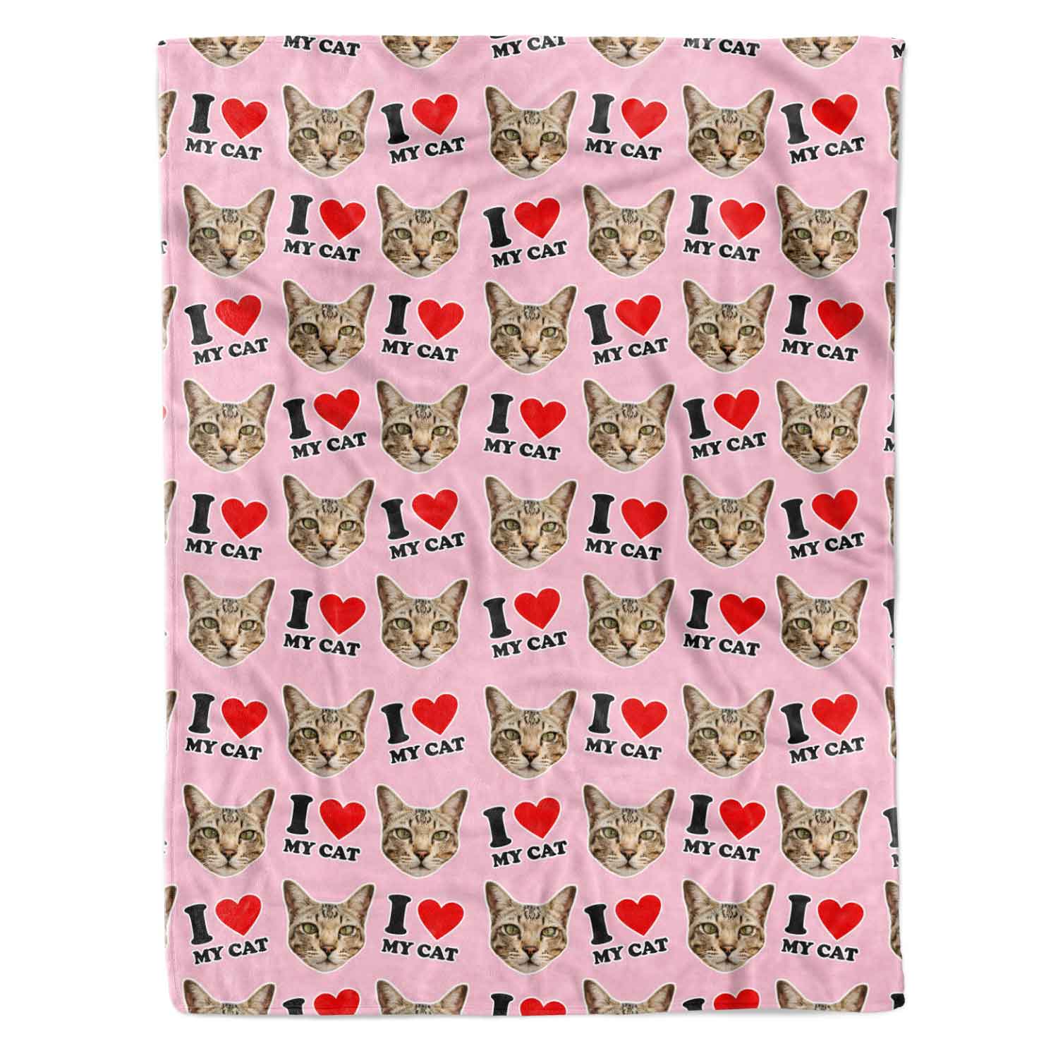I Love My Cat Personalised Blanket