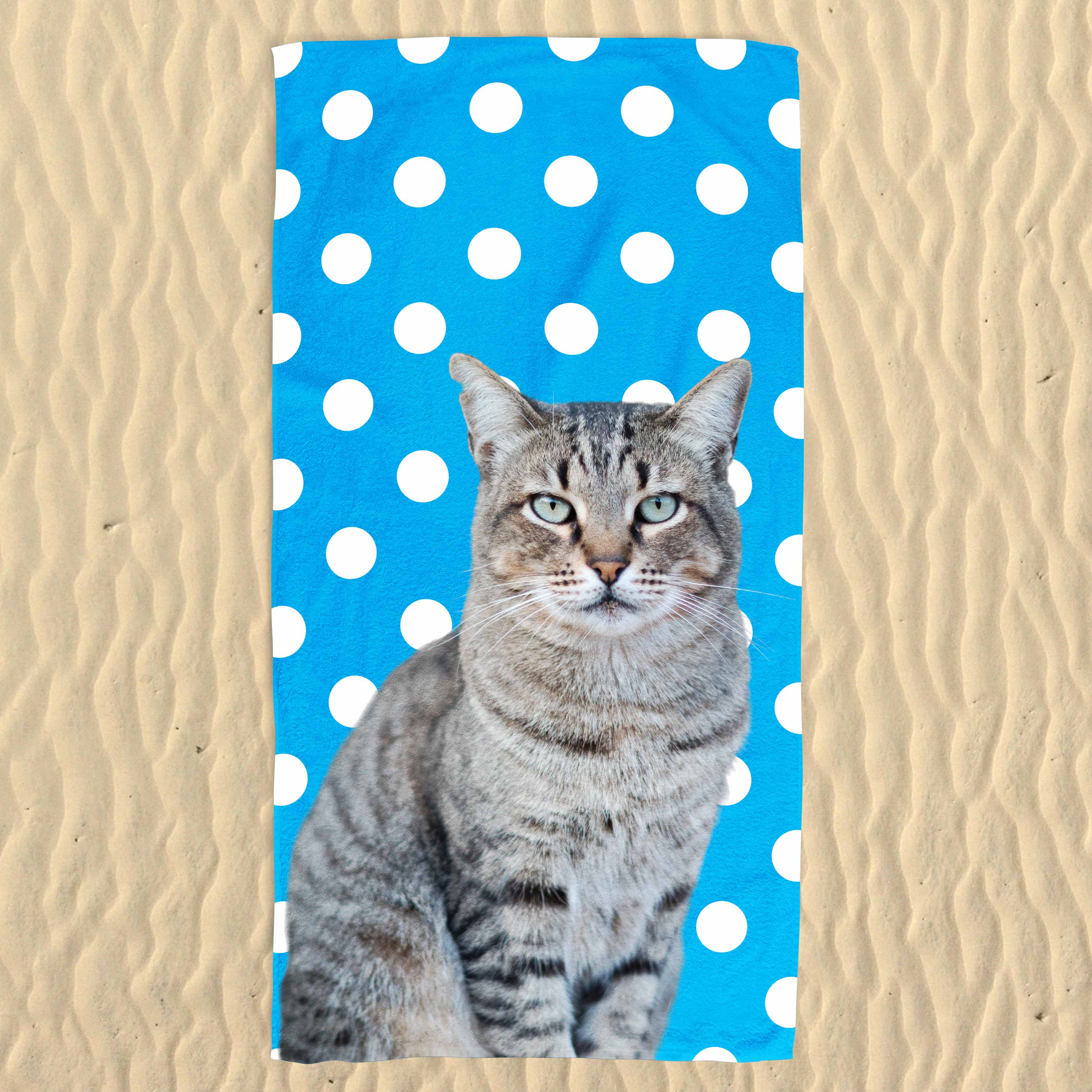 Your Cat Spots Pattern Beach Towel