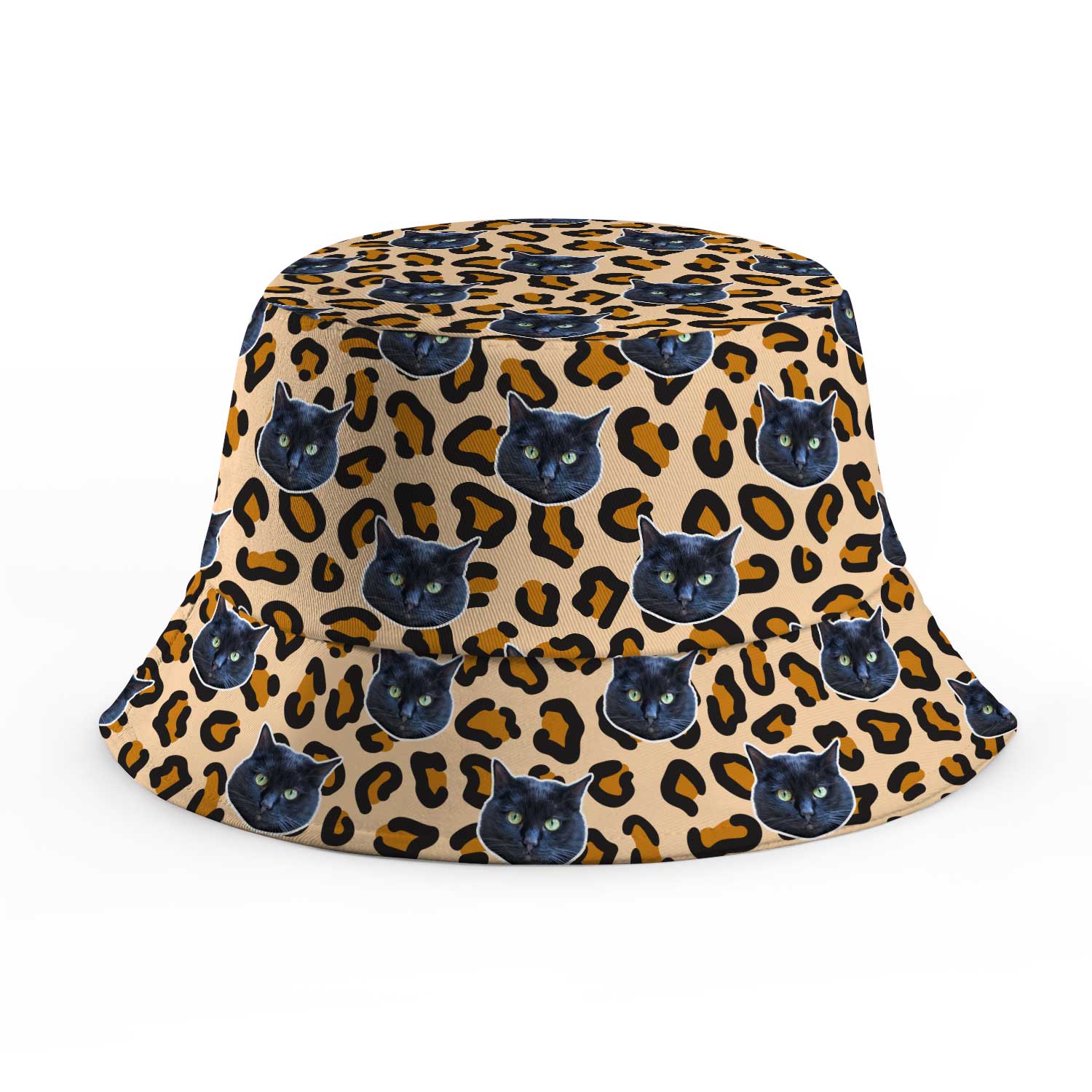 Leopard Print Cat Faces Custom Bucket Hat