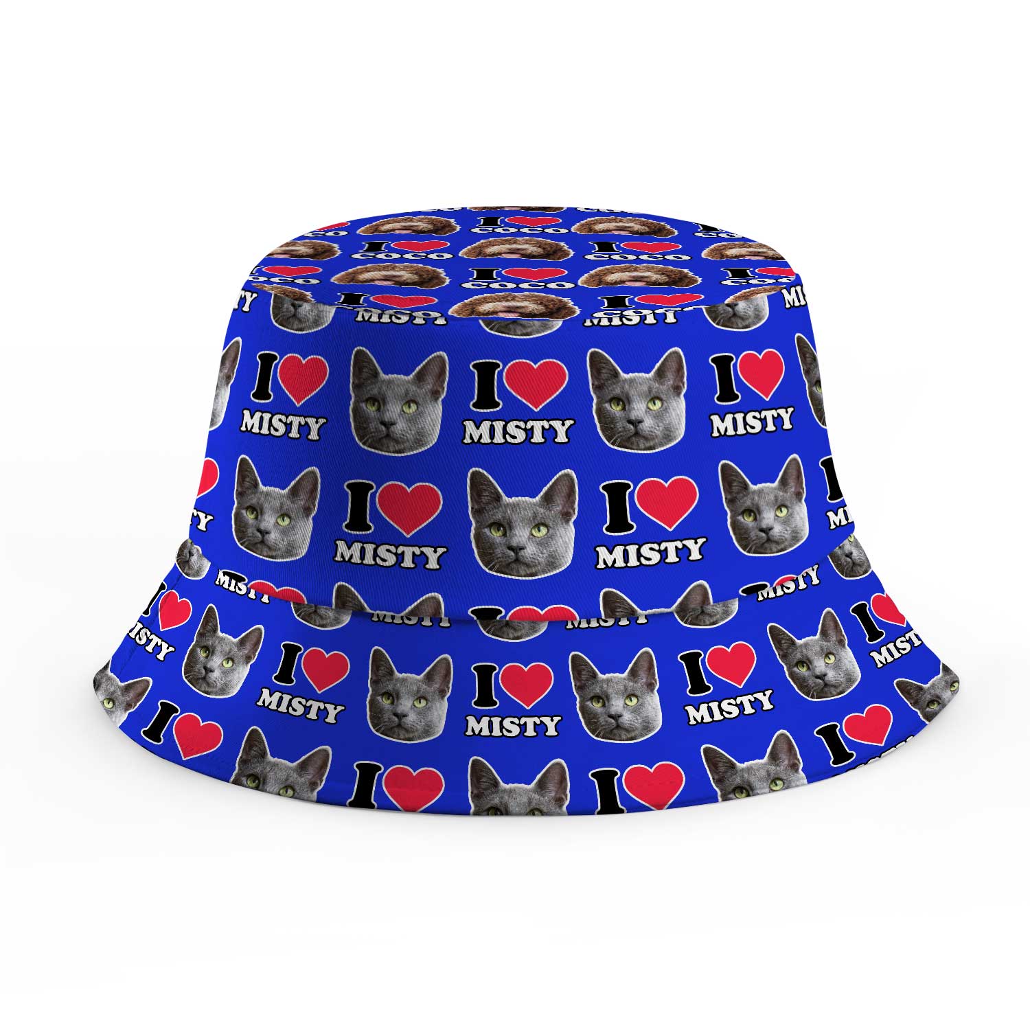I Heart Cat's [Name] and Face Custom Bucket Hat