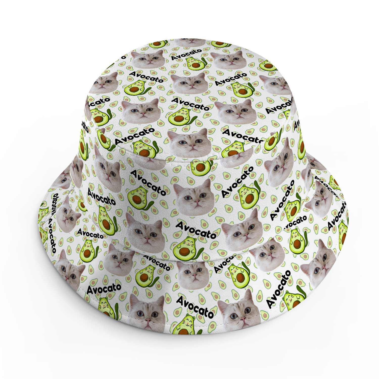 Avocato Funny Cat Faces Custom Bucket Hat