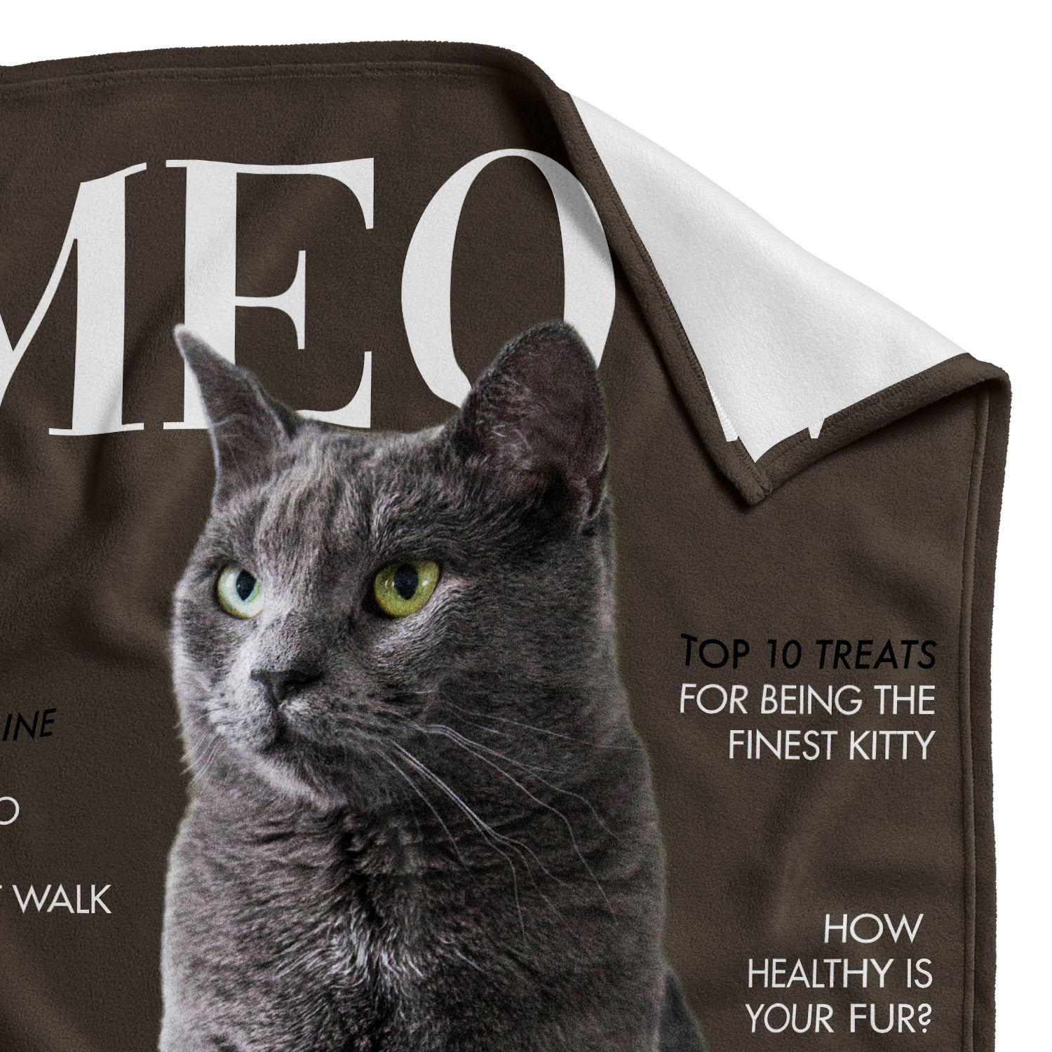 Meow Vogue Fashion Magazine Cover Personalised Dog Blanket