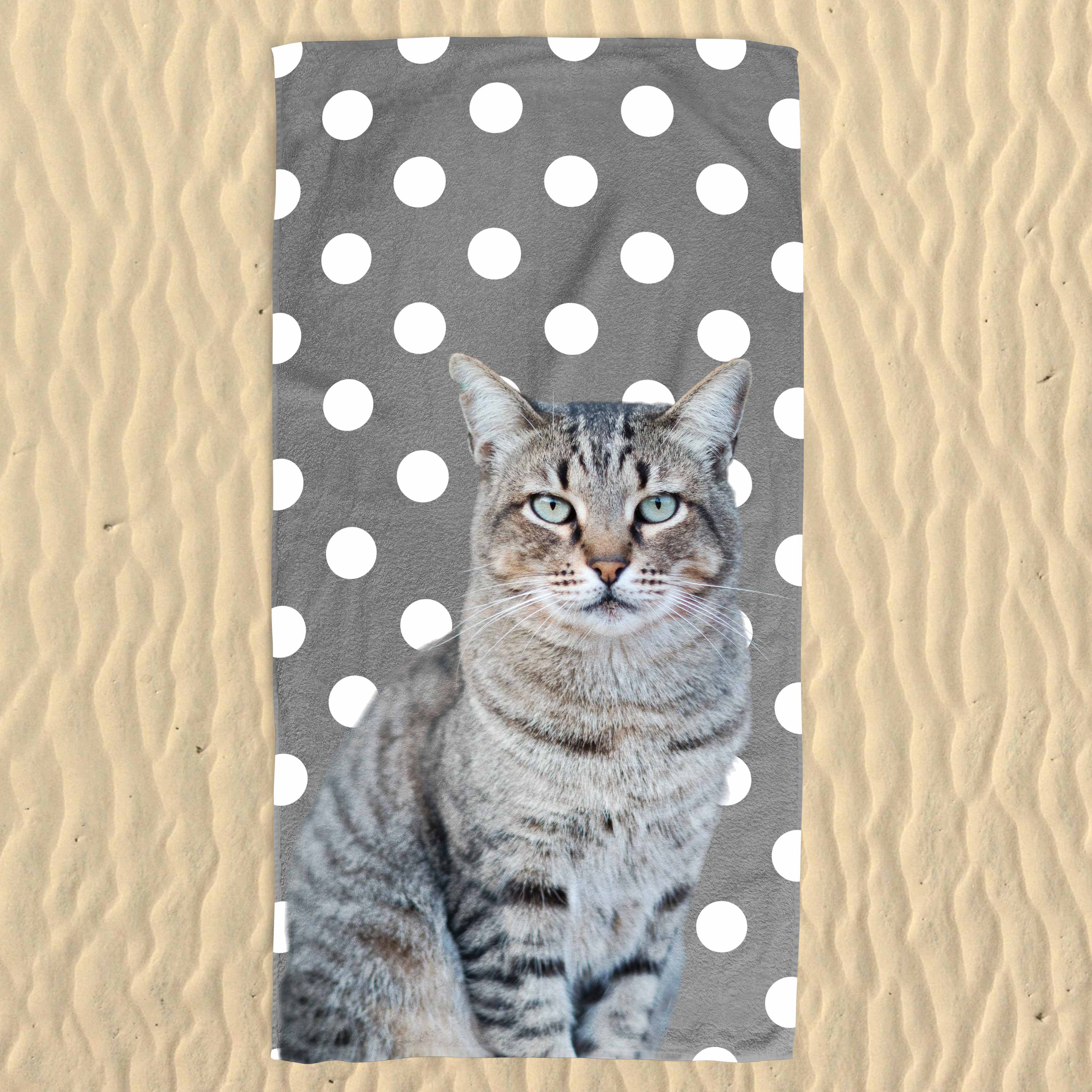 Your Cat Spots Pattern Beach Towel