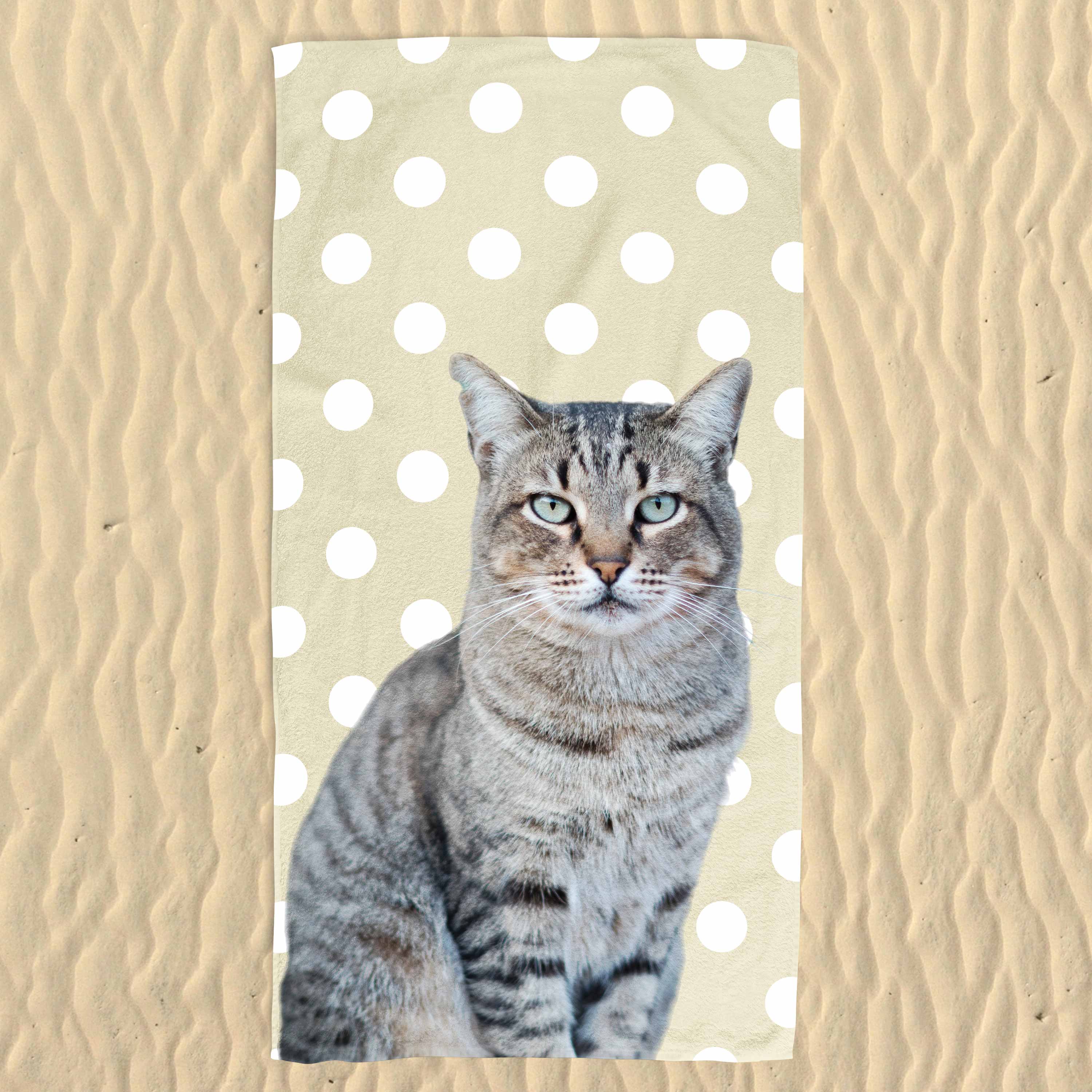 Your Cat Spots Pattern Beach Towel