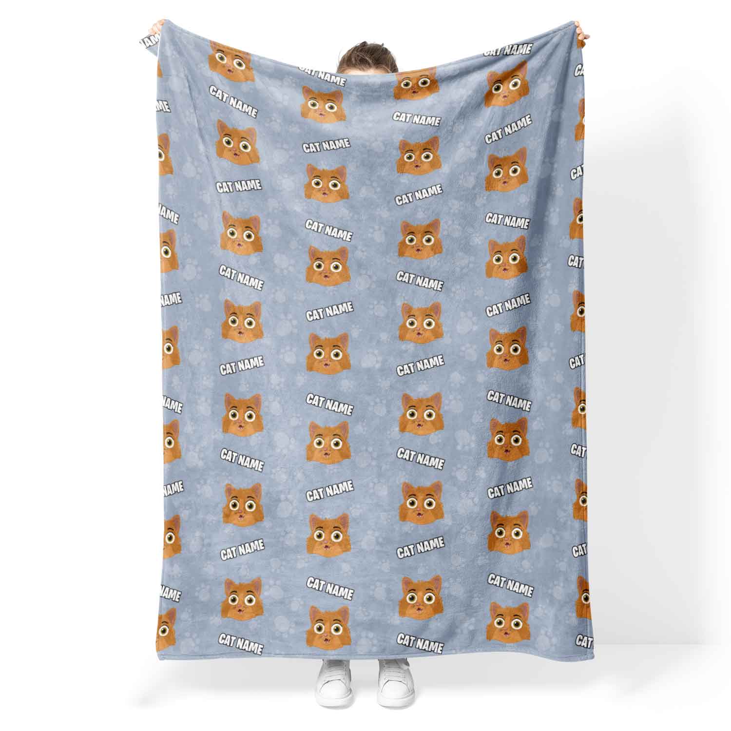 Your Cat Cartoon Personalised Blanket