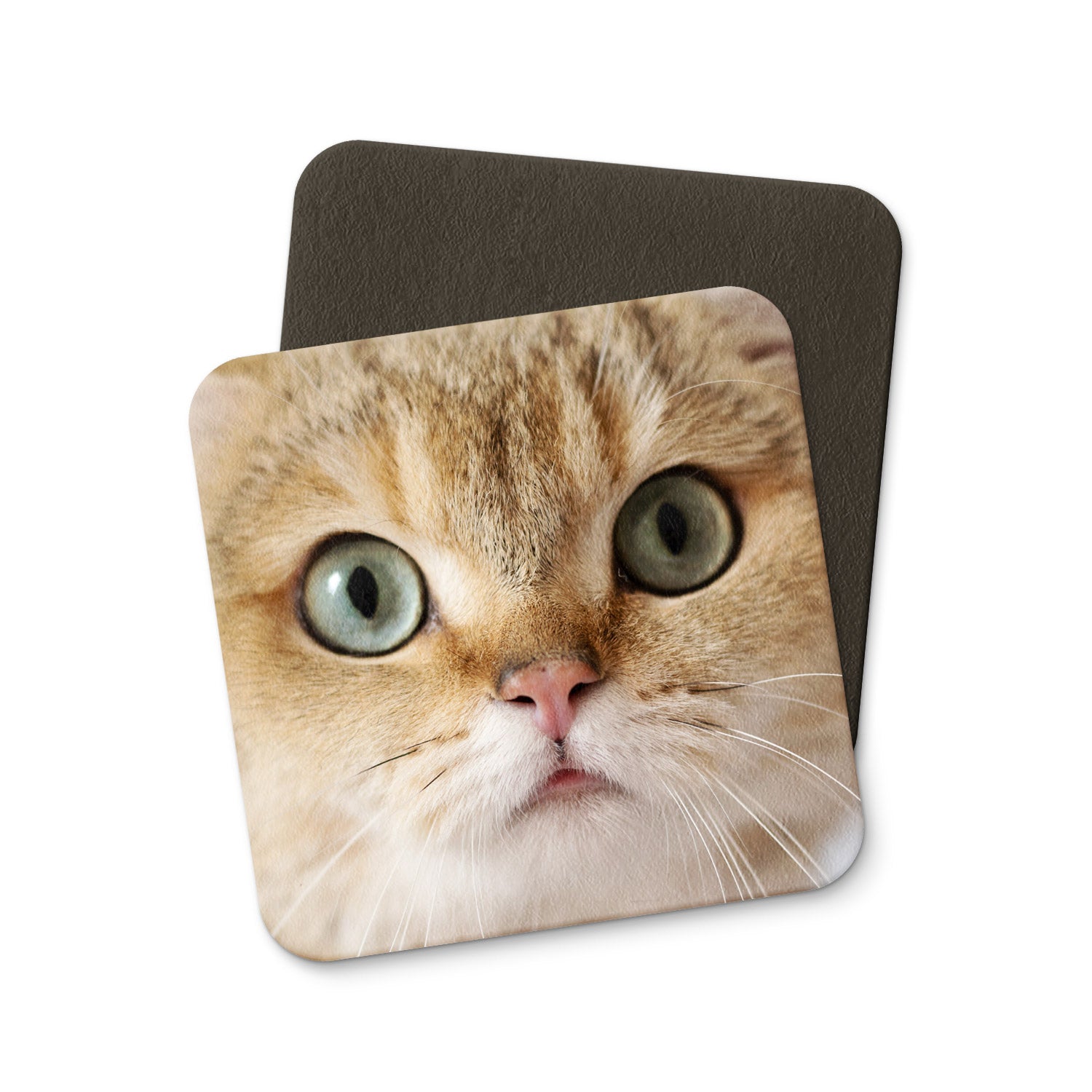Cat Face Personalised Coasters