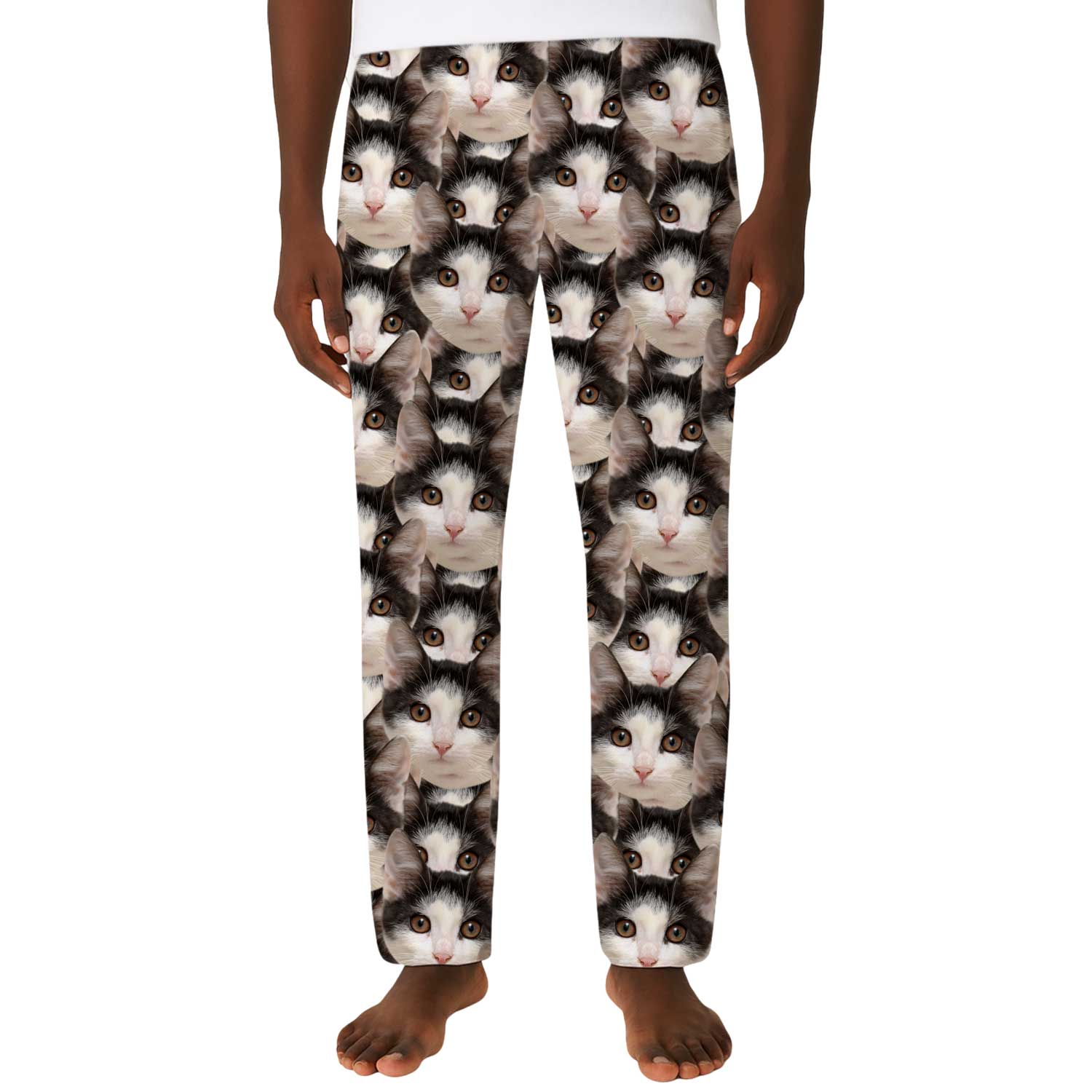 Men's Cat Face Mash Pyjama Bottoms
