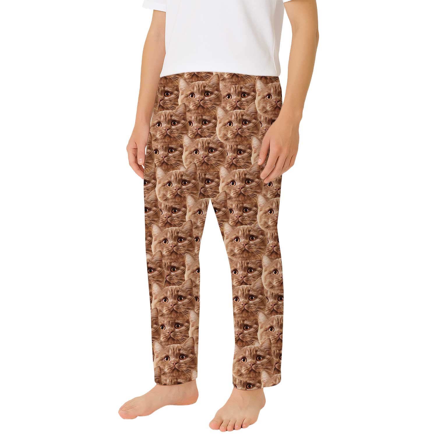 Men's Cat Face Mash Pyjama Bottoms