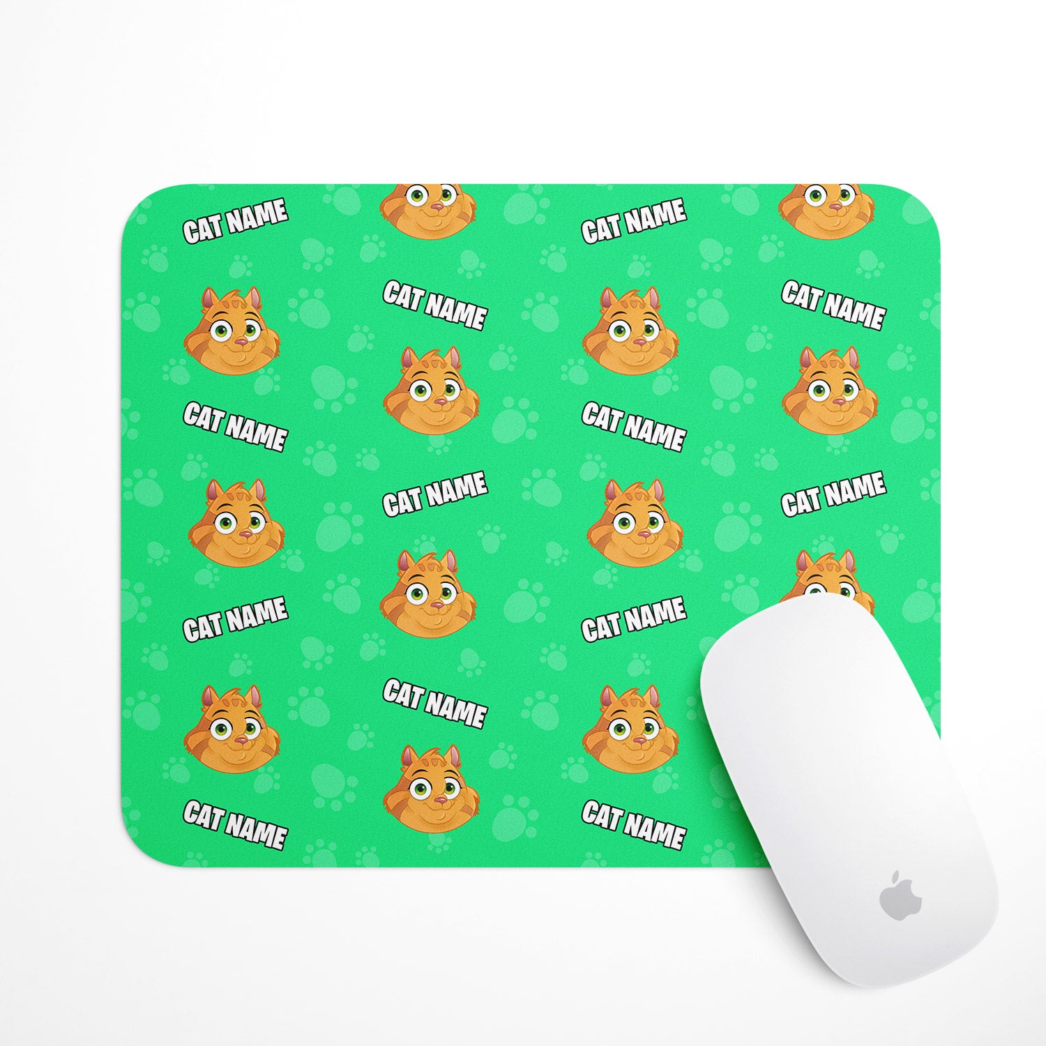 Your Cartoon Cat Personalised Mouse Mat
