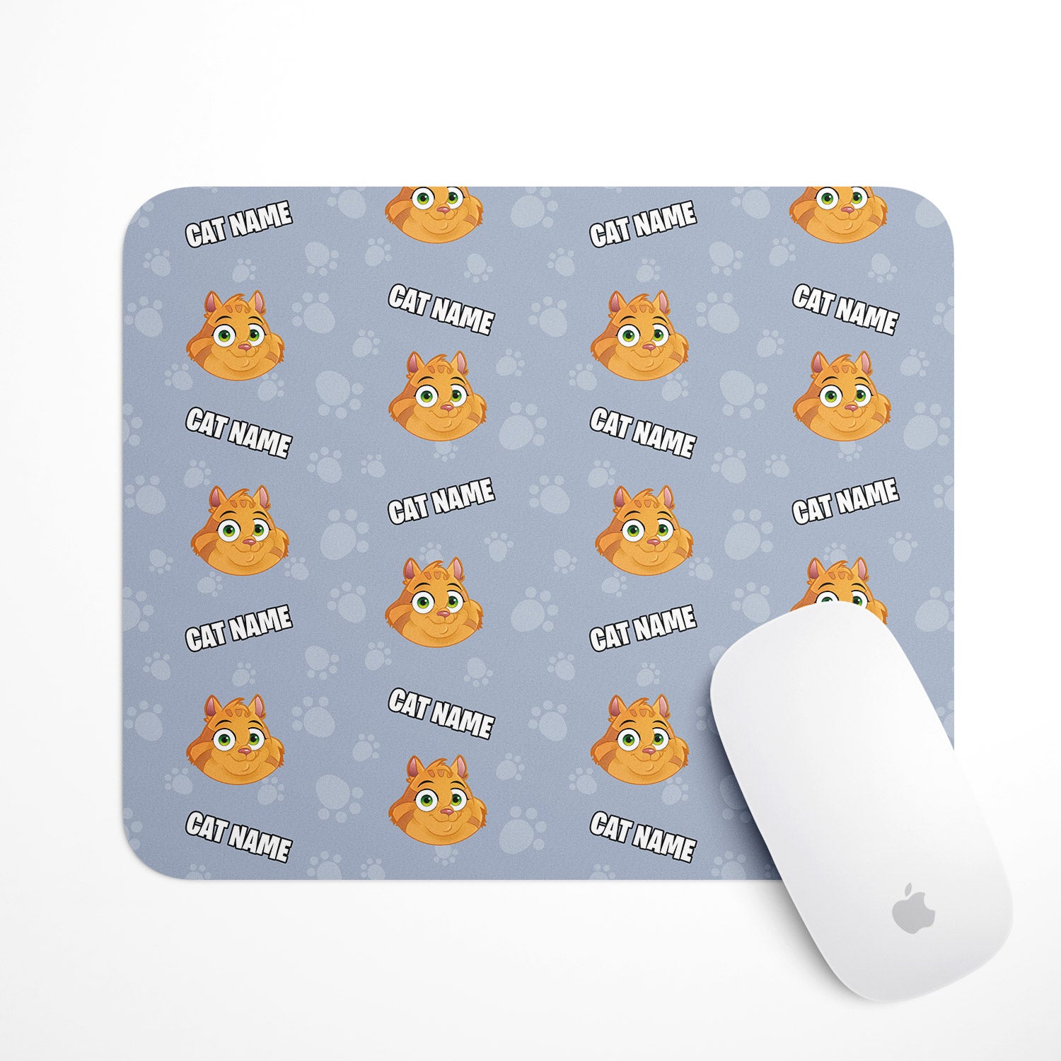 Your Cartoon Cat Personalised Mouse Mat