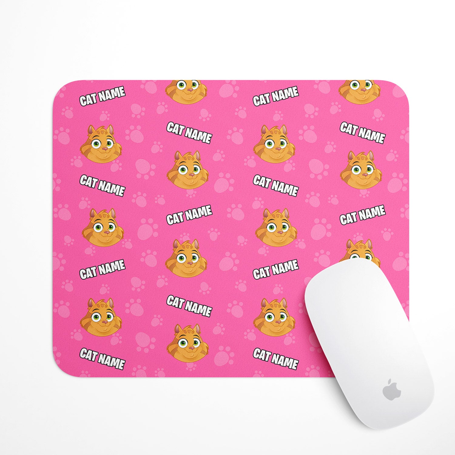 Your Cartoon Cat Personalised Mouse Mat