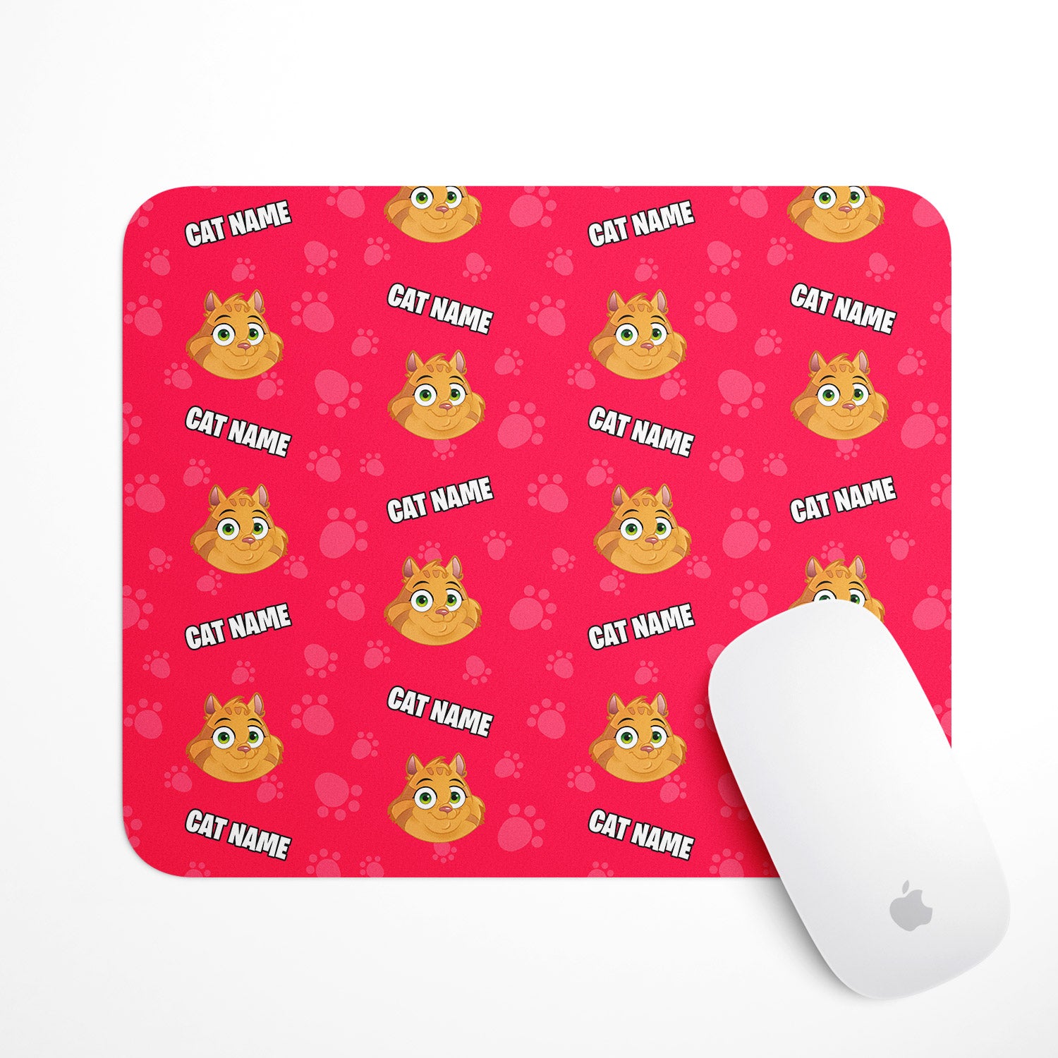 Your Cartoon Cat Personalised Mouse Mat