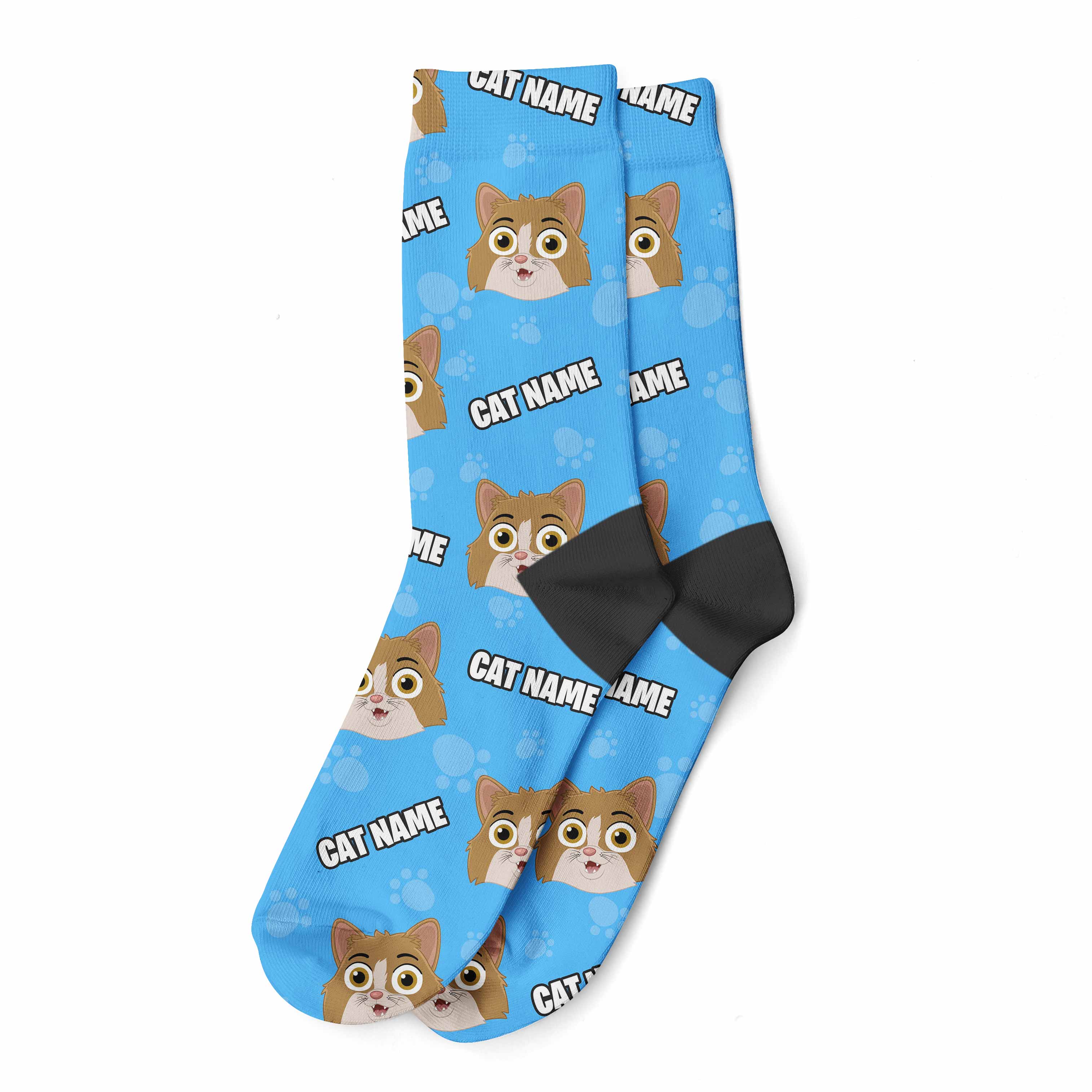Your Cartoon Cat Personalised Socks