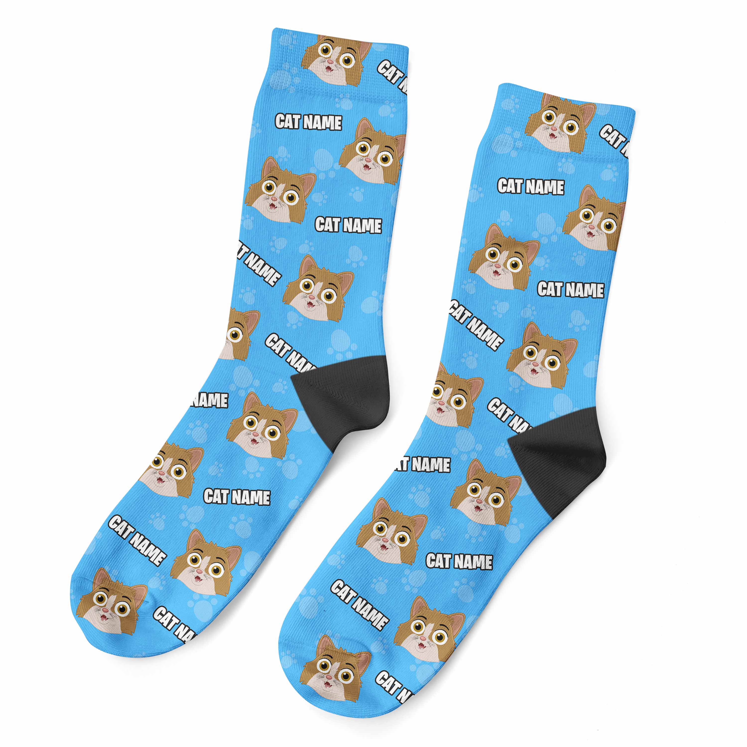Your Cartoon Cat Personalised Socks