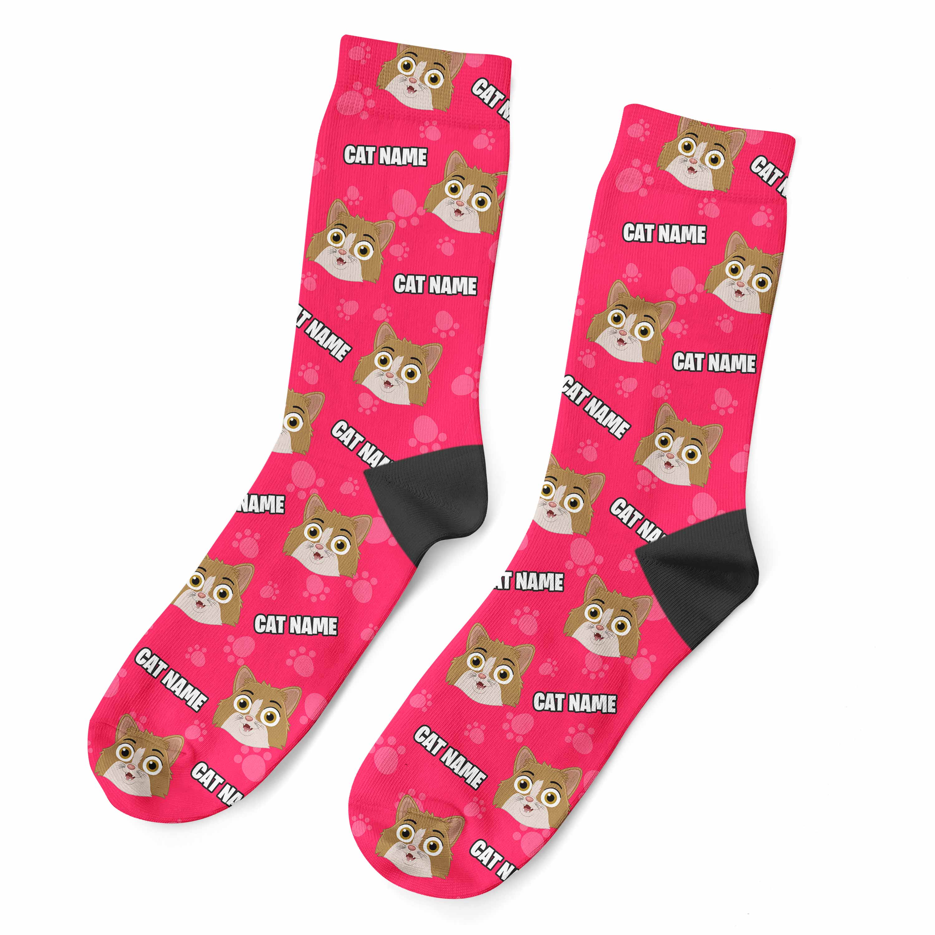 Your Cartoon Cat Personalised Socks