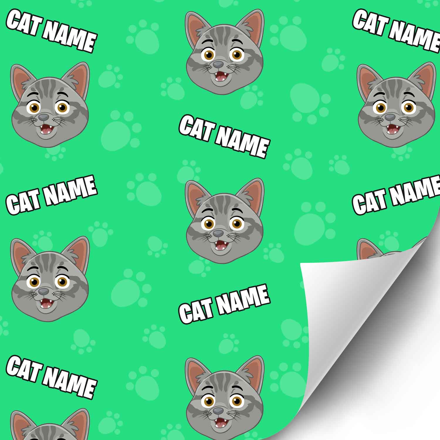 Your Cat Cartoon Personalised Wrapping Paper