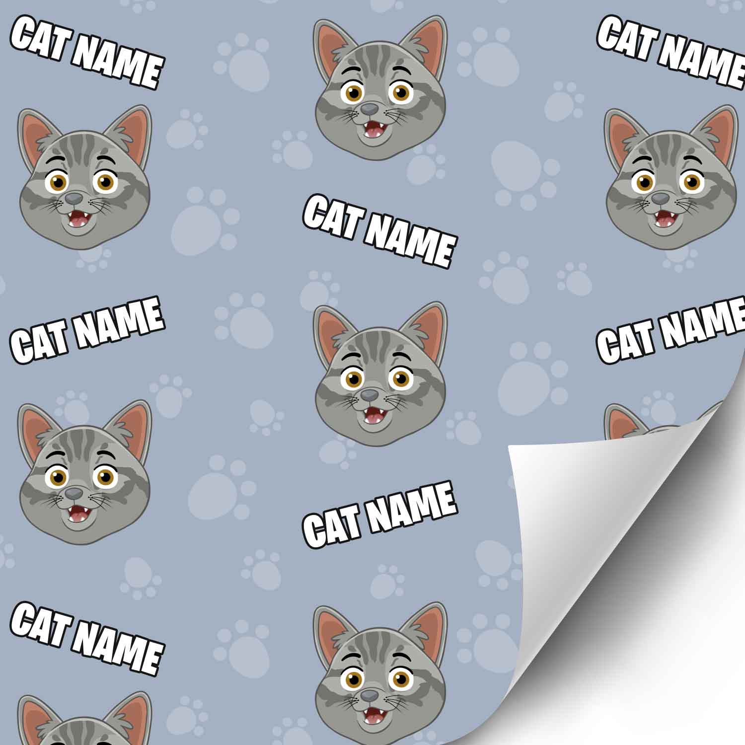 Your Cat Cartoon Personalised Wrapping Paper