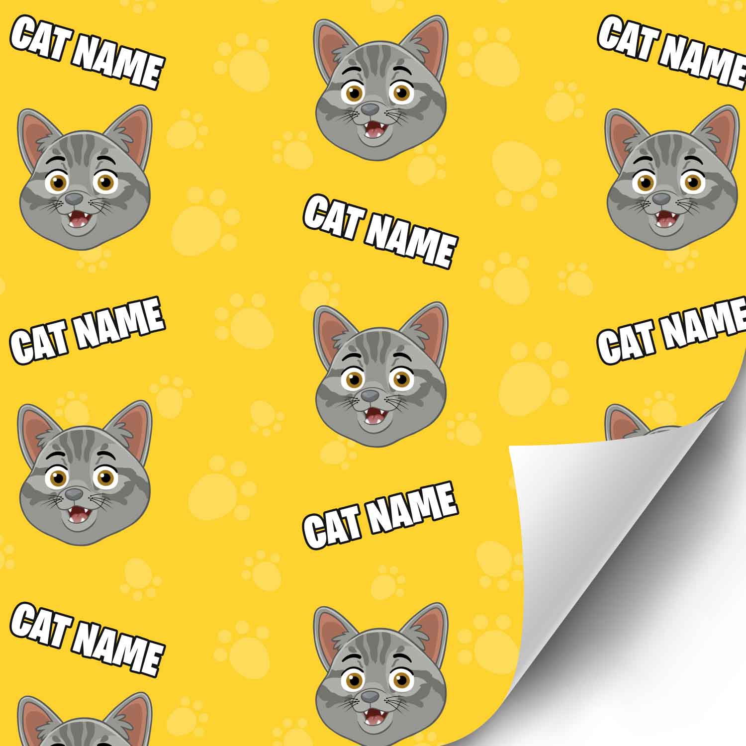 Your Cat Cartoon Personalised Wrapping Paper