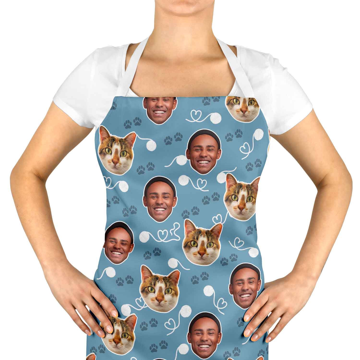 Cat & Owner Face Personalised Apron