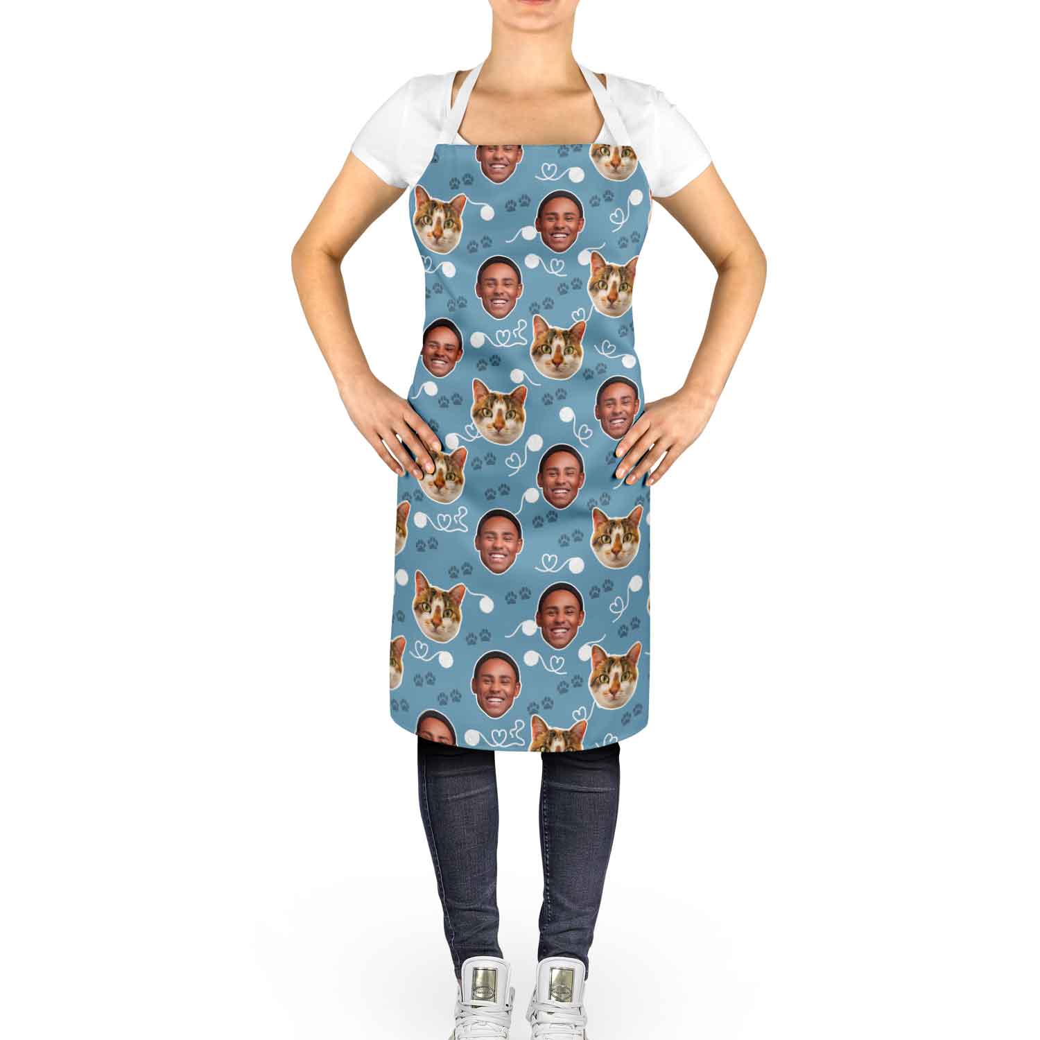 Cat & Owner Face Personalised Apron