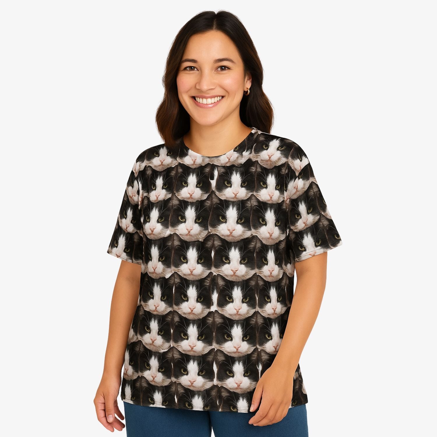 Your Cat Face Mash Personalised Unisex T-Shirt