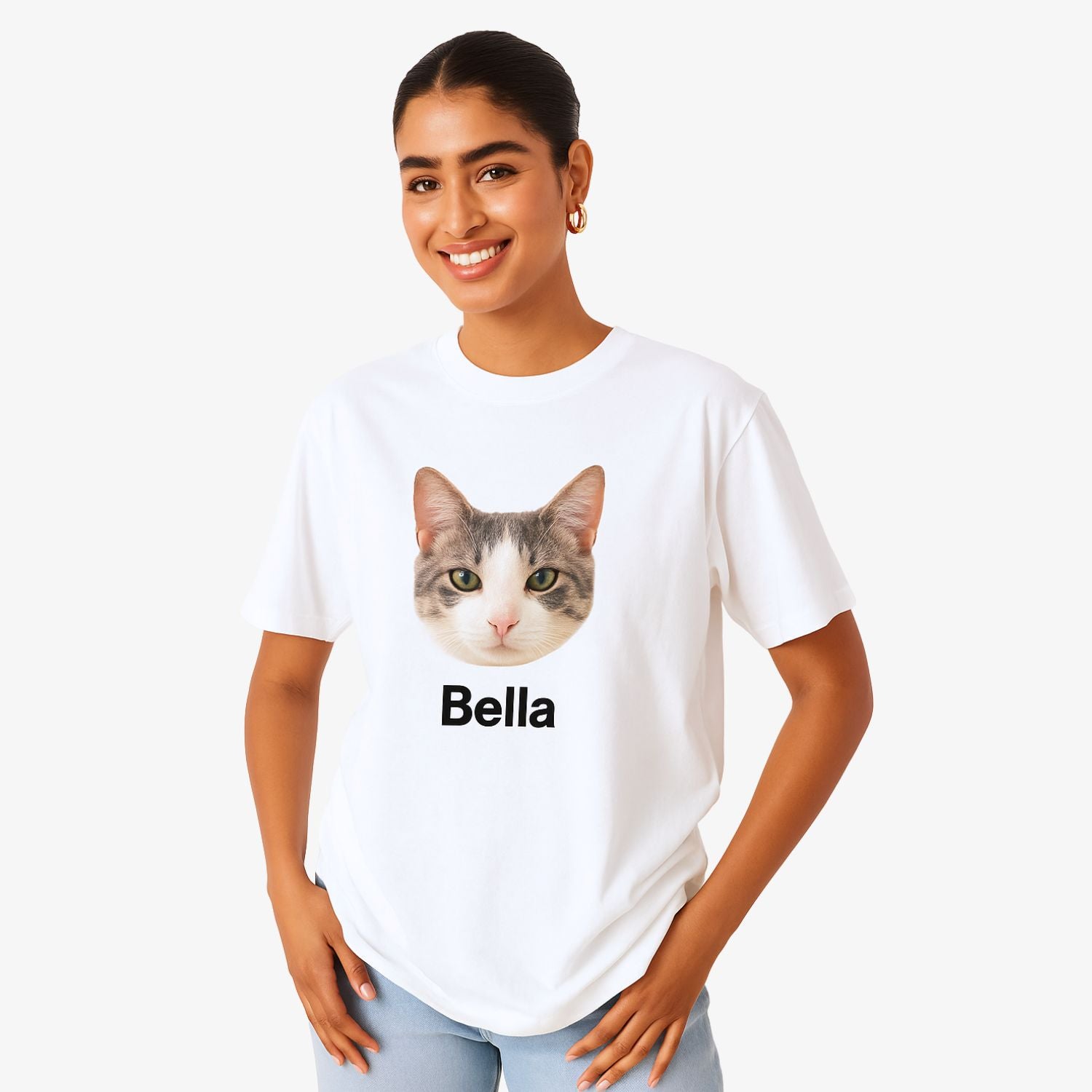 Your Cat Face & Name Unisex T-Shirt