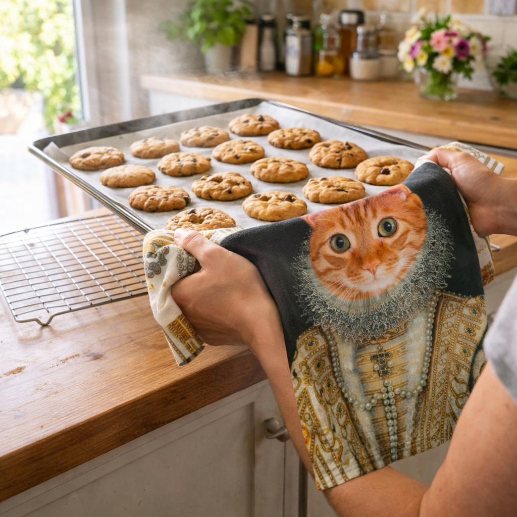 Cat Lady Personalised Tea Towel