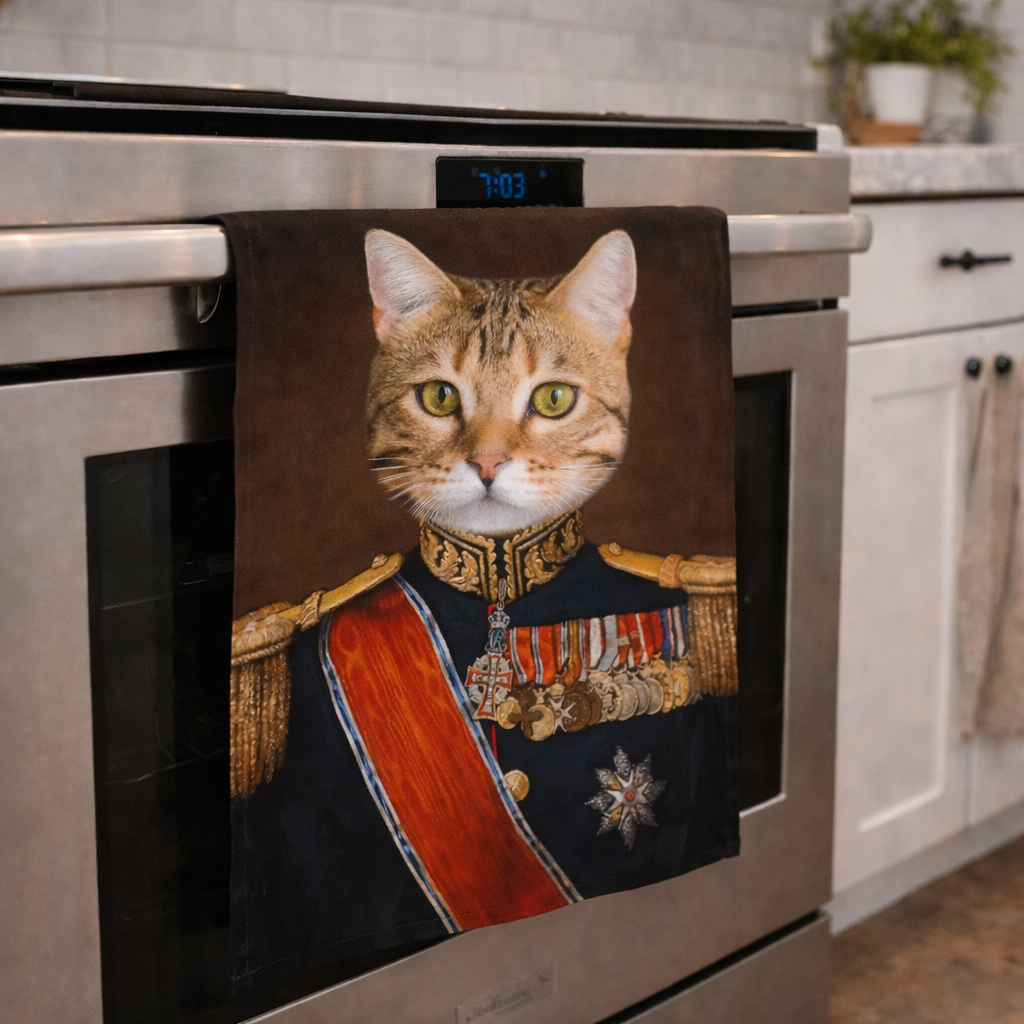 Cat Major Personalised Tea Towel