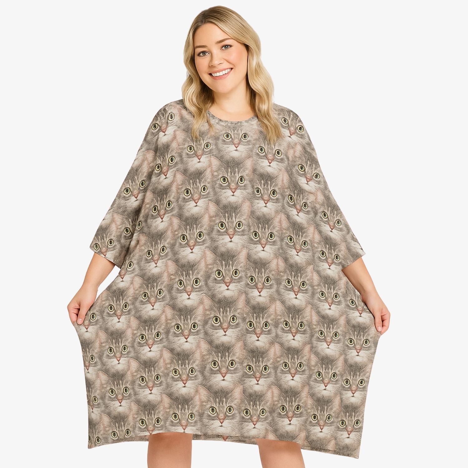 Cat Face Mash Custom Sleep Tee