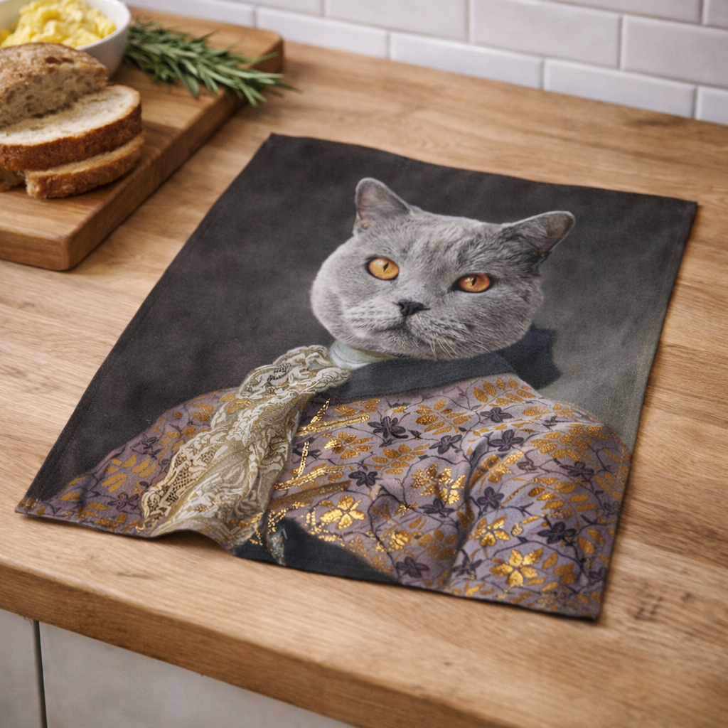 Cat Master Personalised Tea Towel
